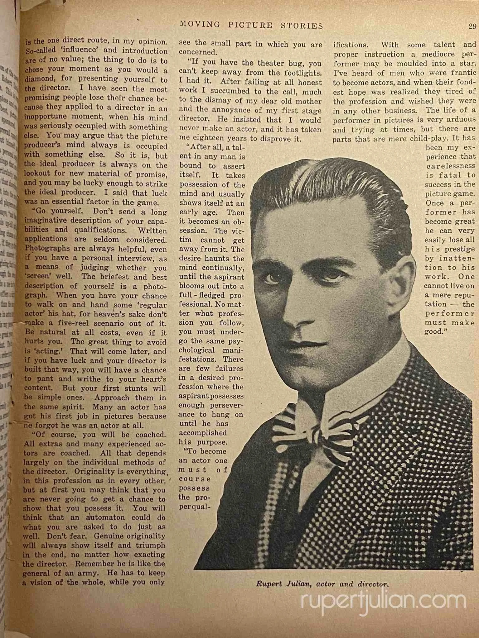 How To Get Into Pictures by Rupert Julian (Moving Picture Stories, 5 Jan 1917)