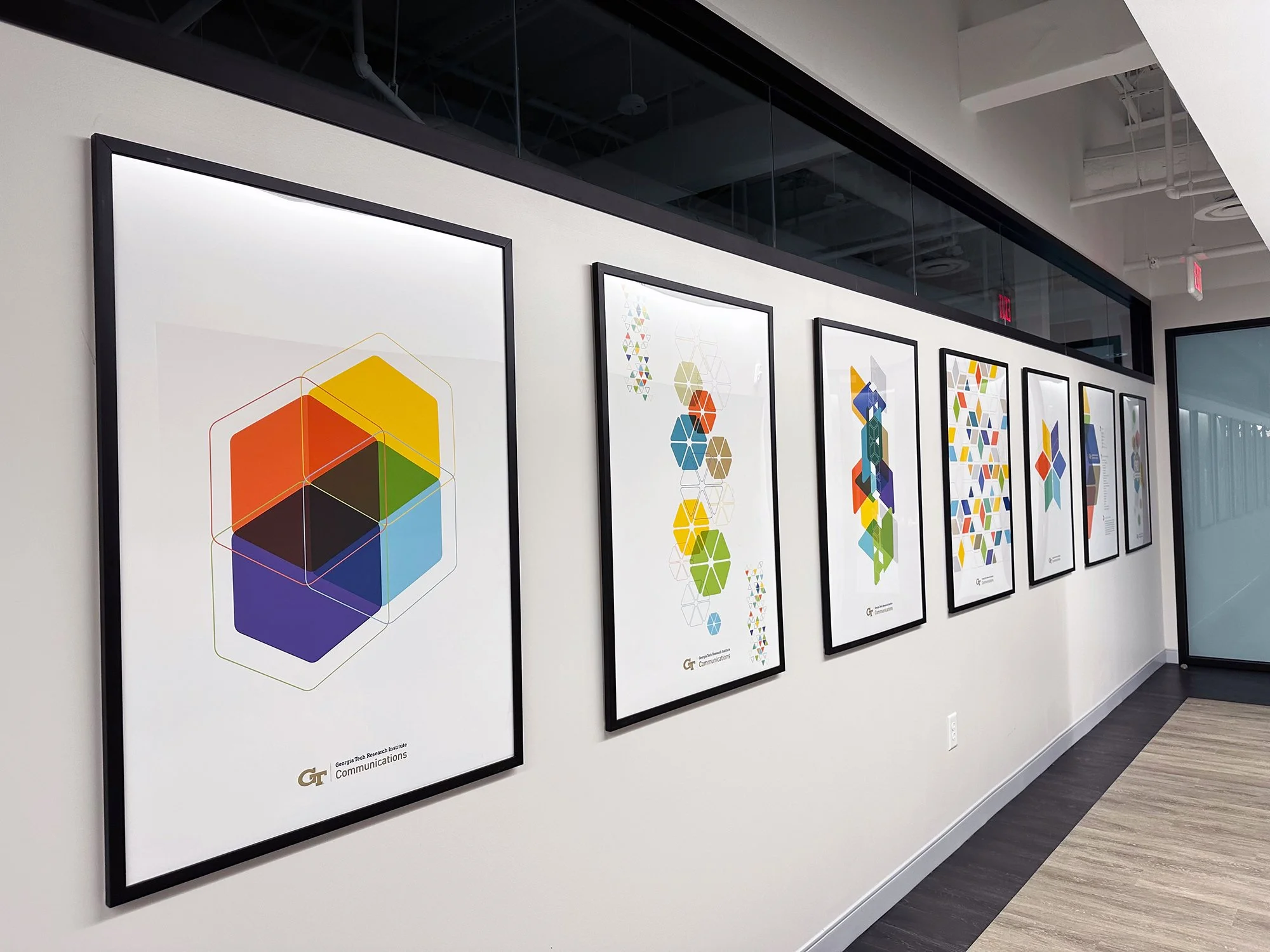 Welcome posters for GTRI Communications office.