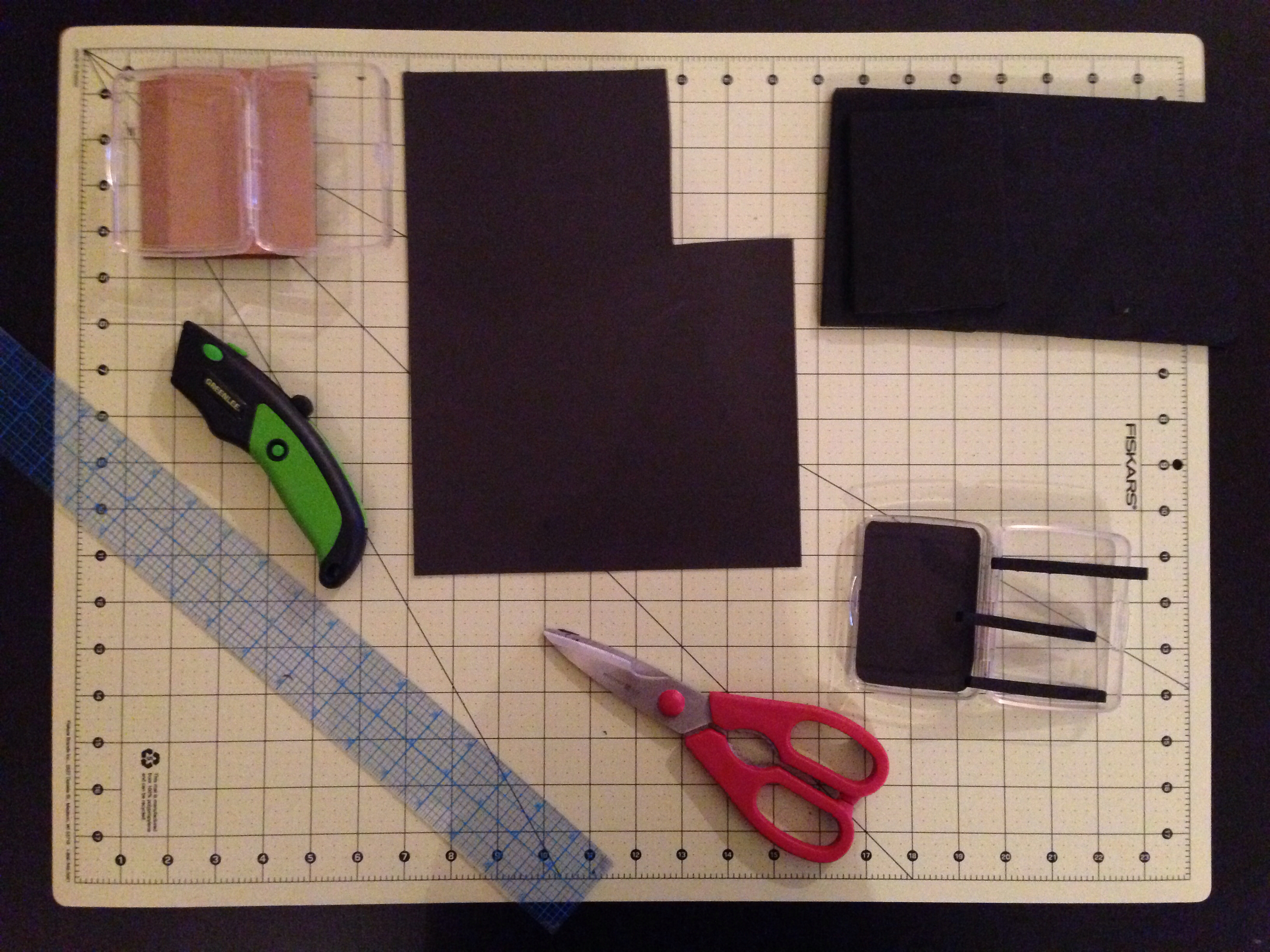 Here's the rest of what you need: Scissors and razor blade, 6mm foam sheet, magnetic sheet with sticky back, straight edge
