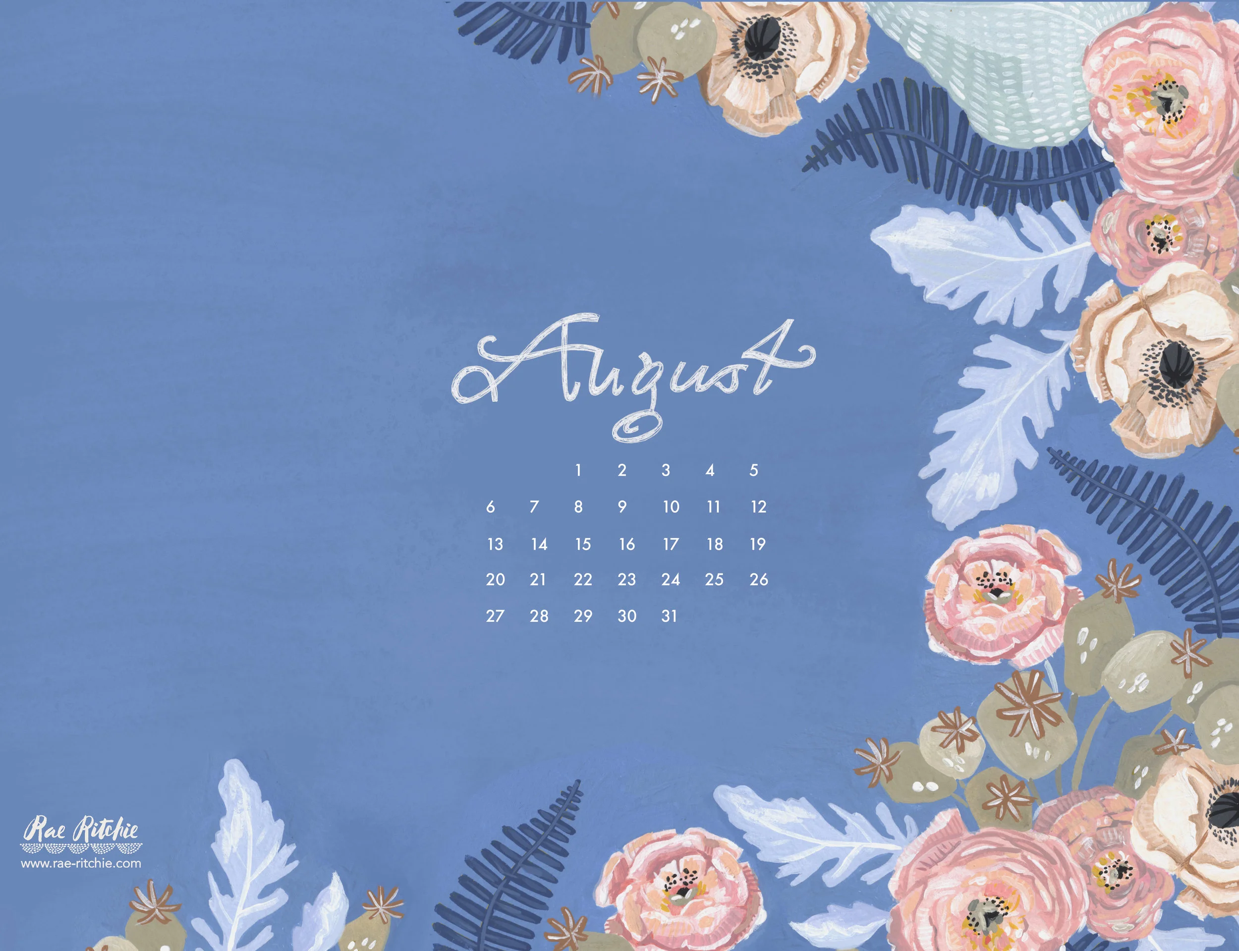 August Calendar Rae Ritchie August Calendar Rae Ritchie