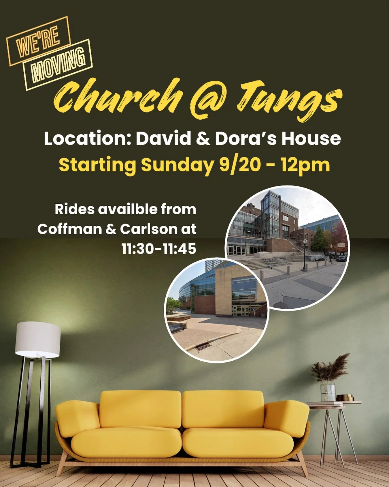 🏠💛 We&rsquo;re moving to House Church! 🌎✨

Starting this Sunday 9/20, join us at David &amp; Dora&rsquo;s home for a cozy Sunday gathering with a home-cooked meal, good conversation, learn about the Bible together and plenty of time to hang out an