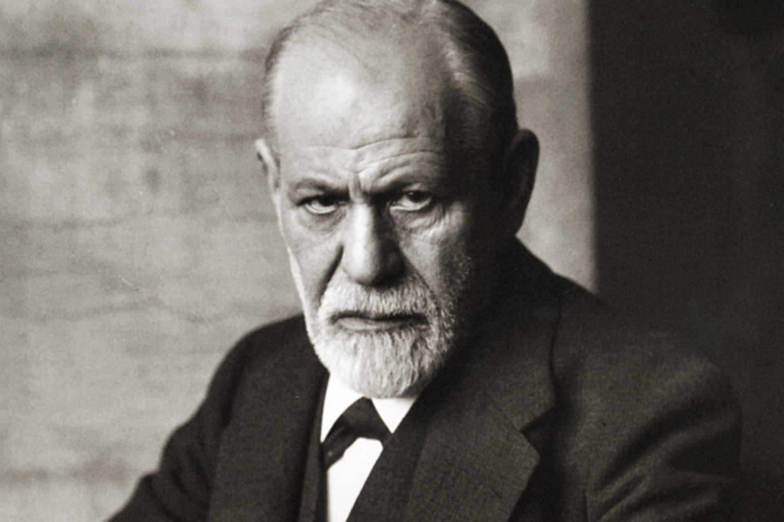 Sigmund Freud, looking as pensive as psychiatry demands him to
