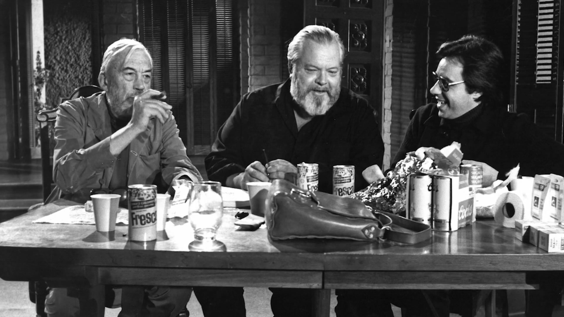 From left to right: John Huston, Orson Welles, Peter Bogdanovich
