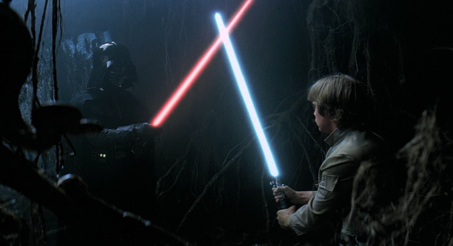 Luke confronts himself (as Darth Vader) on Dagobah in The Empire Strikes Back (1980)