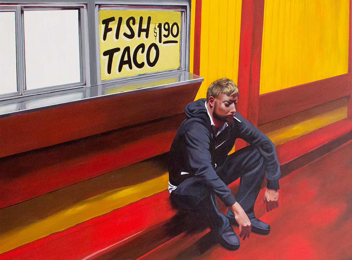   Fish Taco  - acrylic on canvas 36" x 48" 