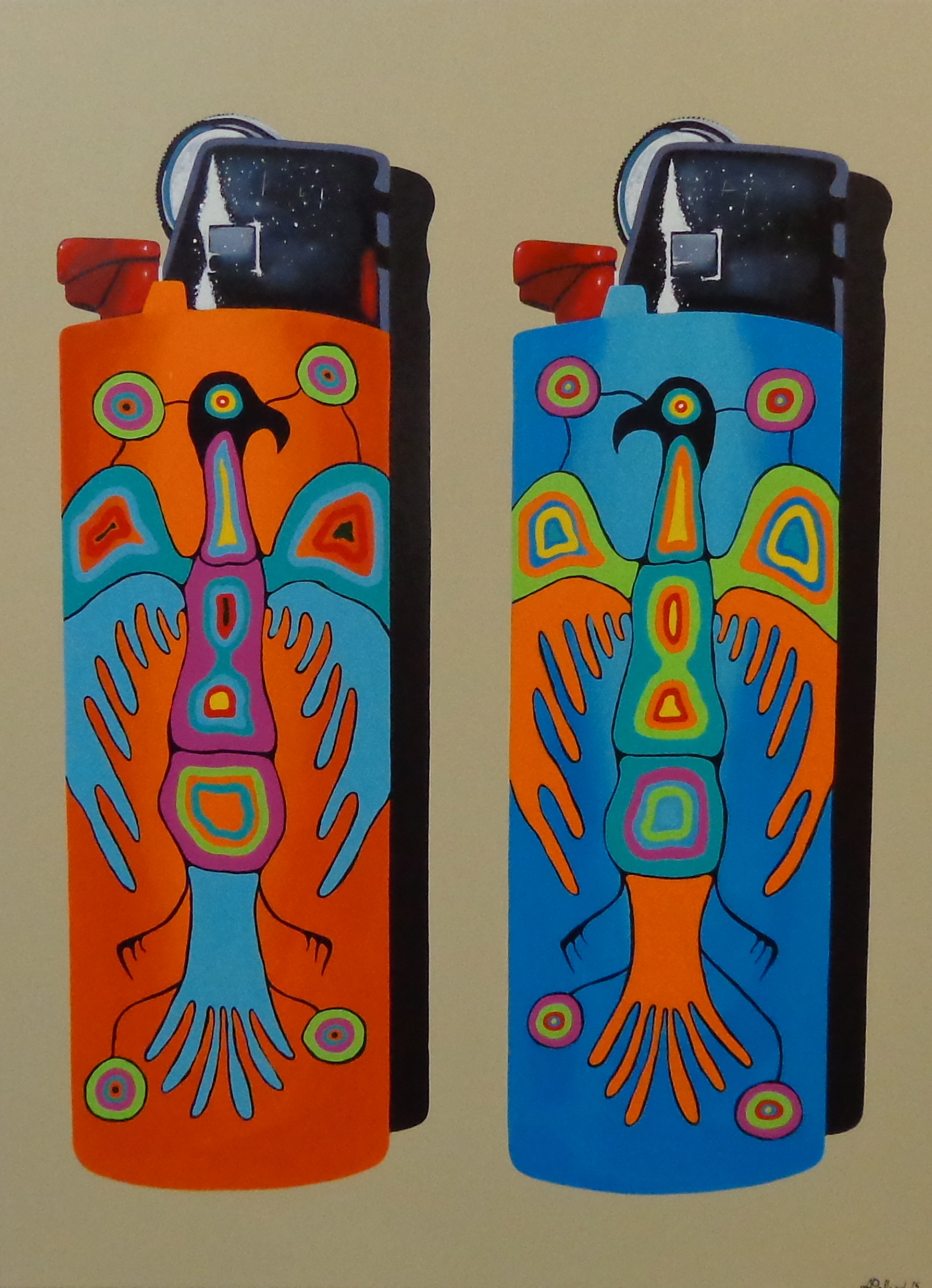 Thunderbird Bics - acrylic on canvas 48" x 36"
