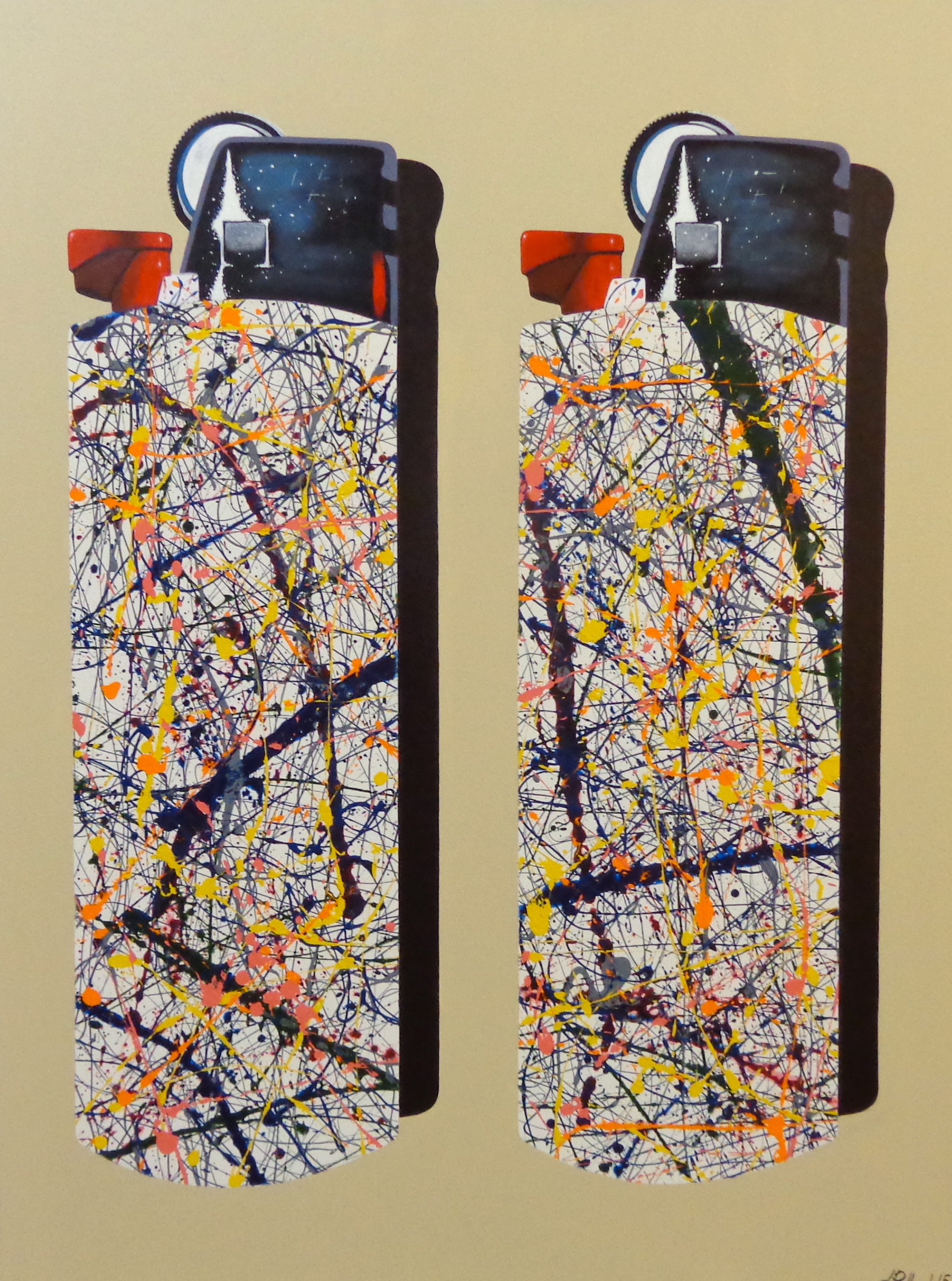 Pollock Bics - acrylic on canvas 48" x 36"