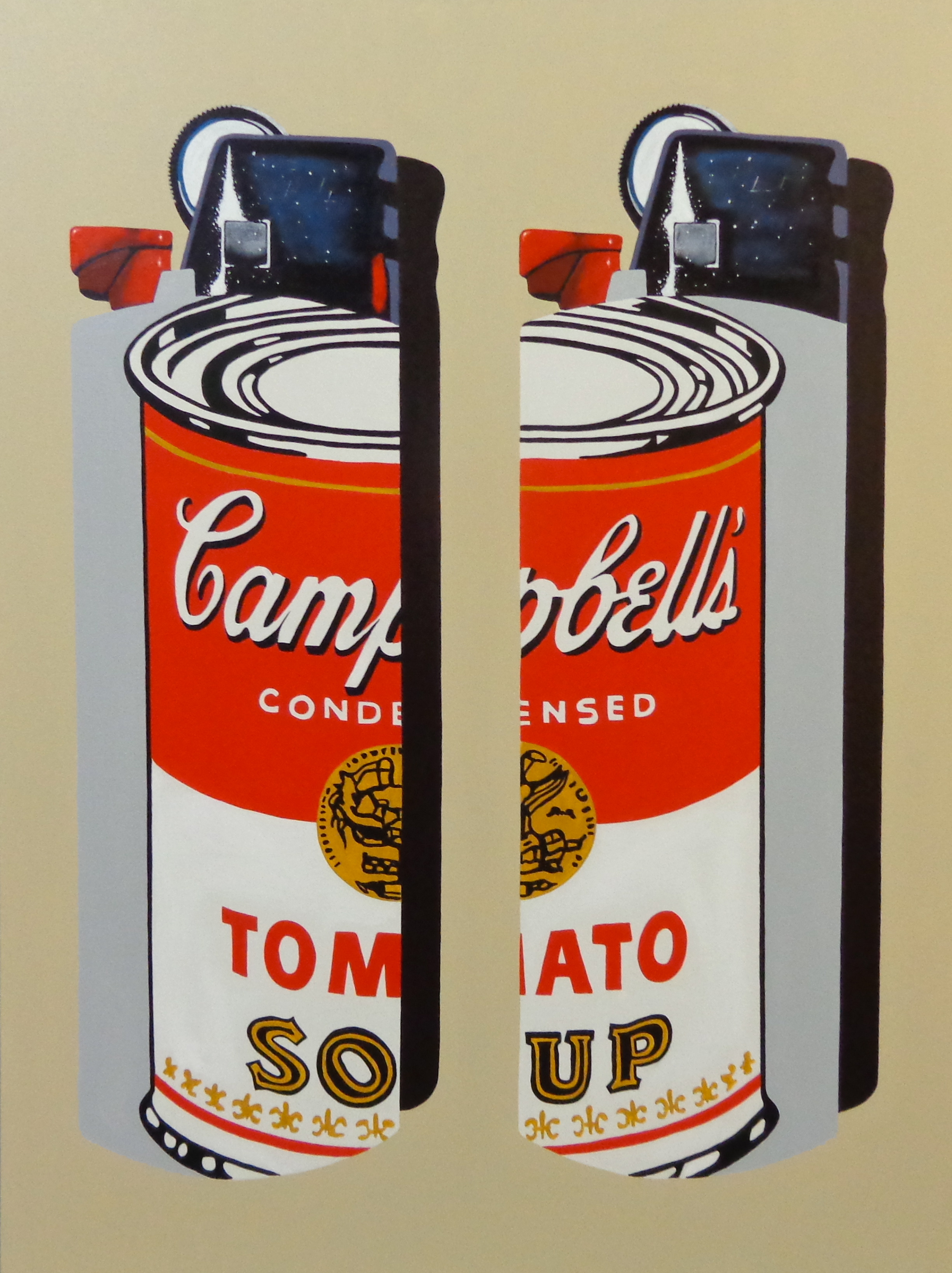 Warhol Bics - acrylic on canvas 48" x 36"