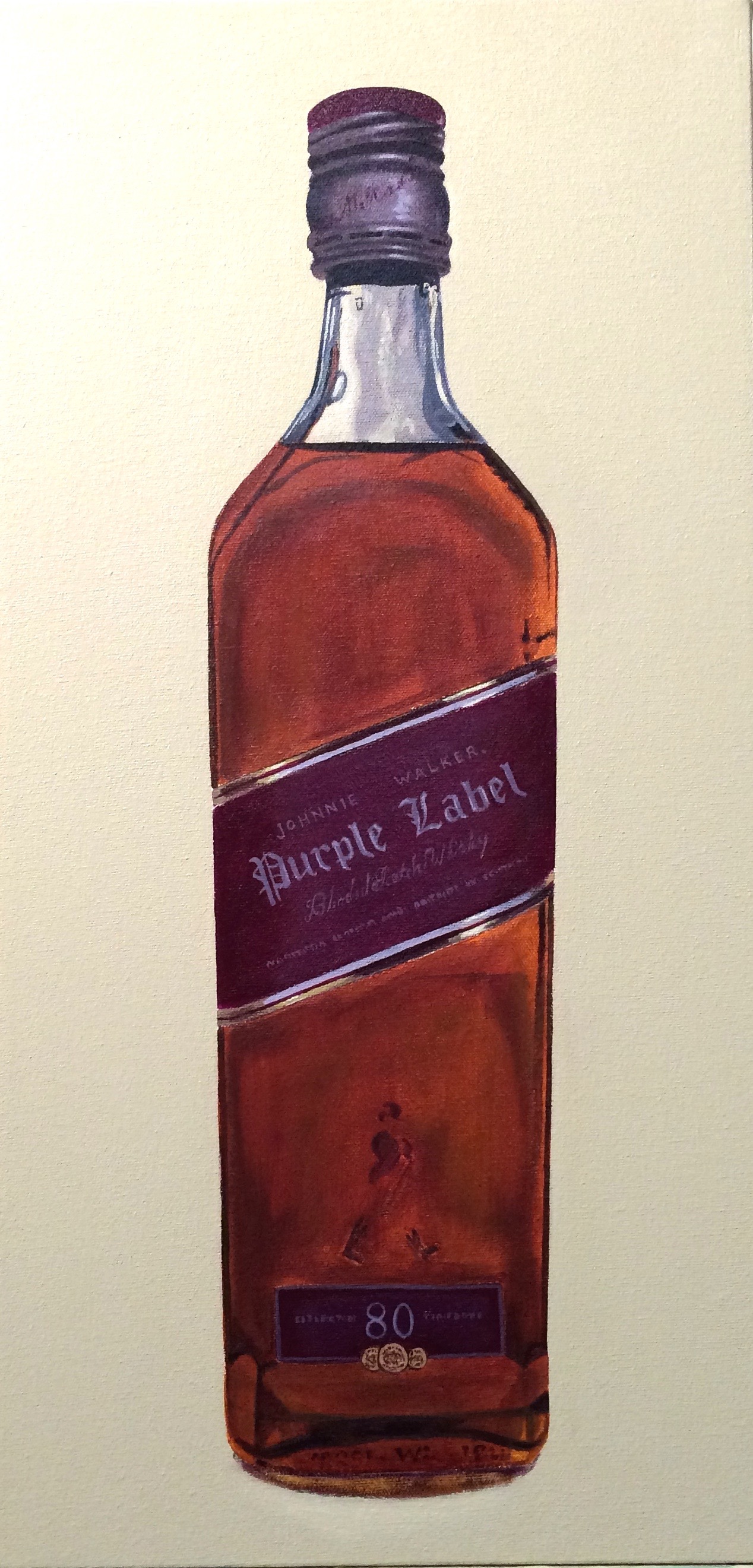   Purple Label   acrylic on canvas  24"&nbsp; x12" 