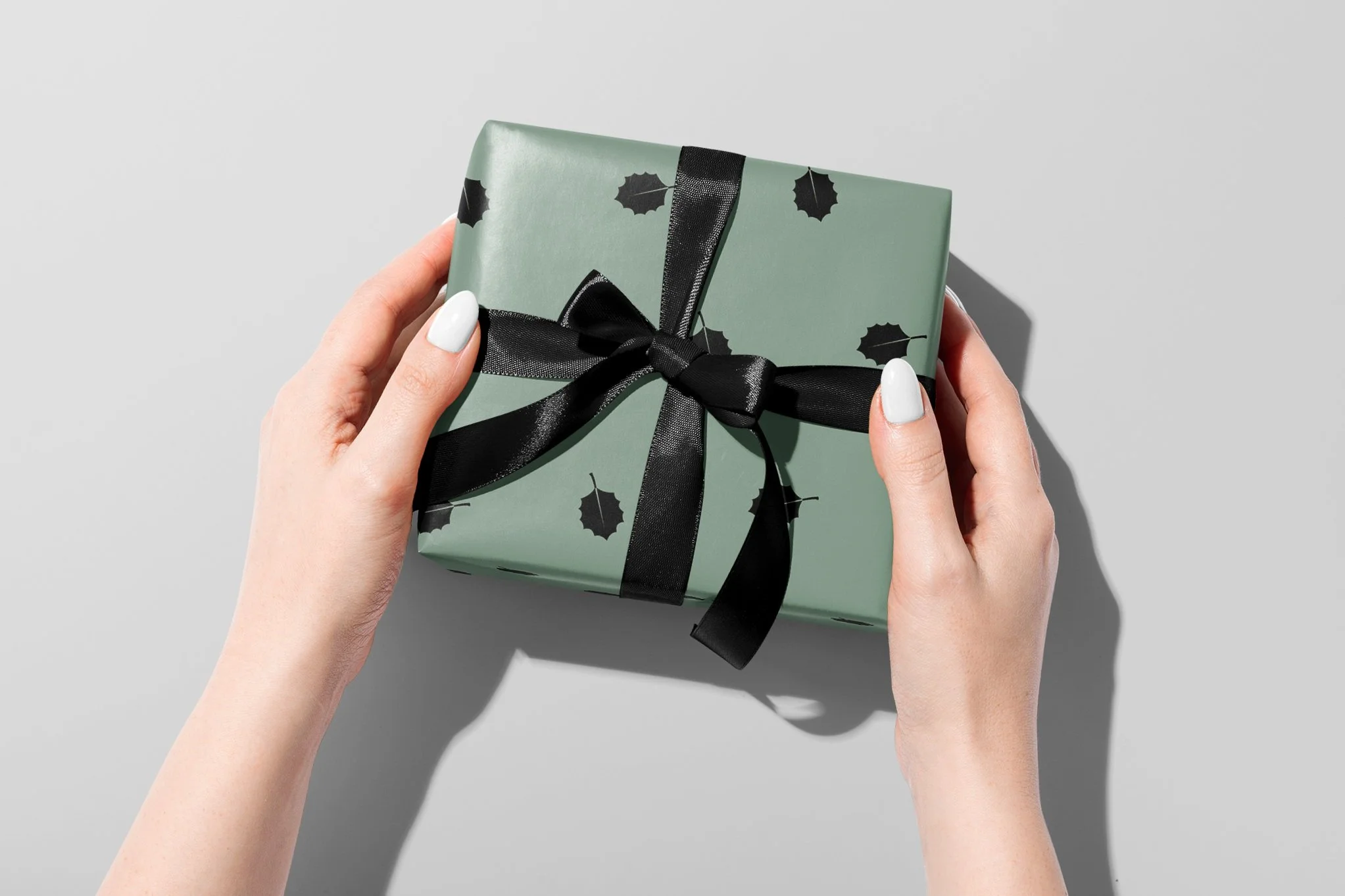 Green Christmas Holly wrapping paper - paper and ash