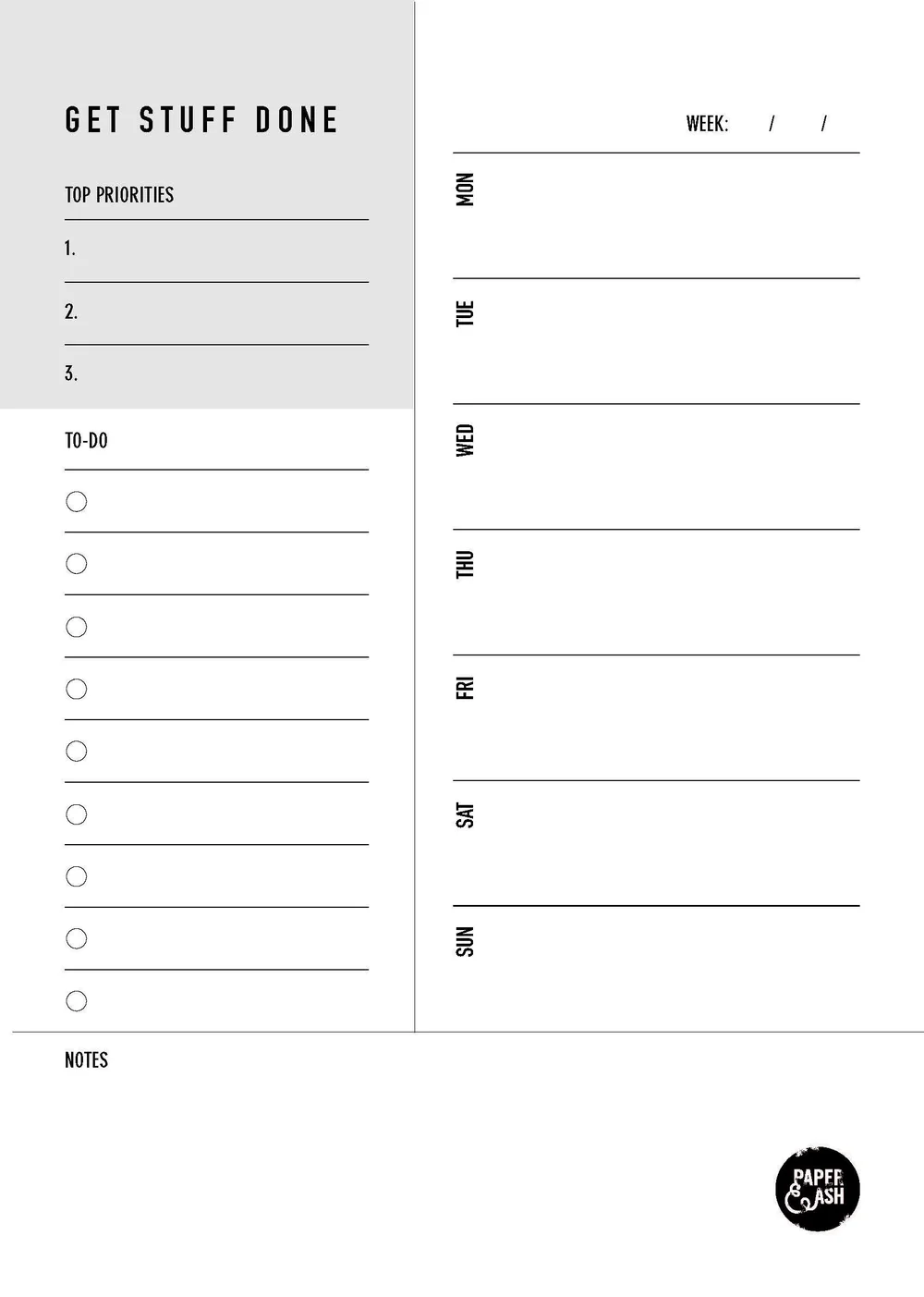 to-do list and weekly schedule clipboard organiser — Paper & Ash