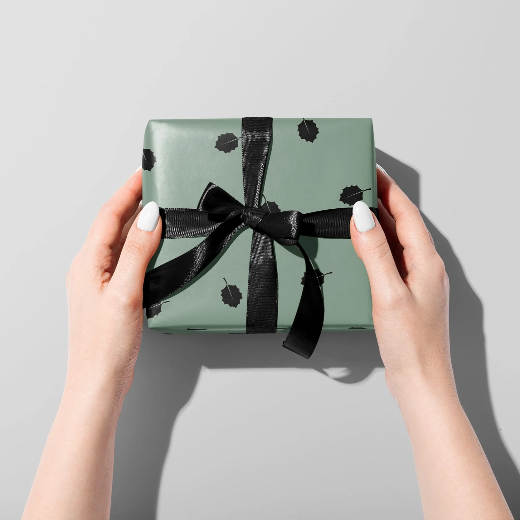 christmas holly wrapping paper