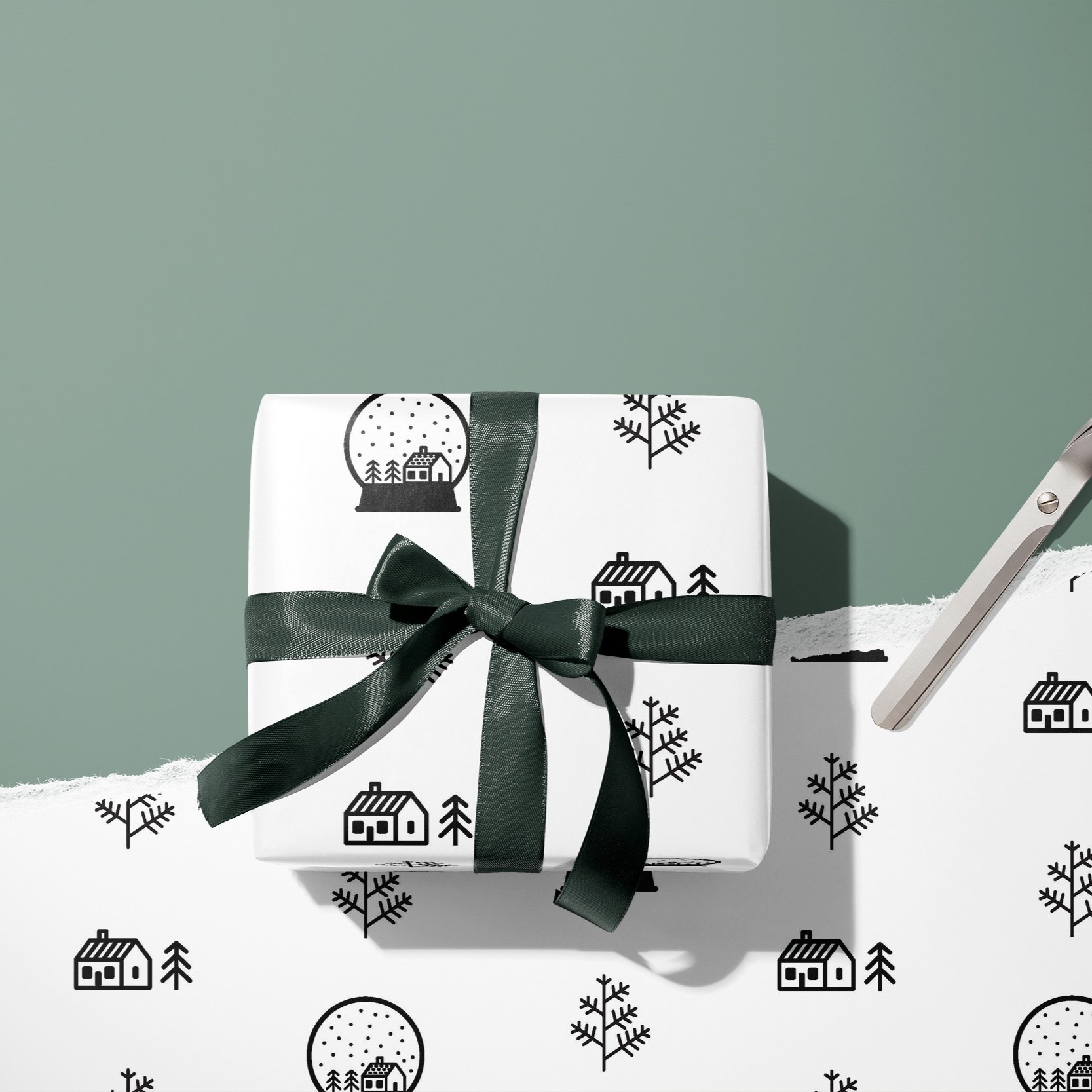 snowglobe wrapping. paper