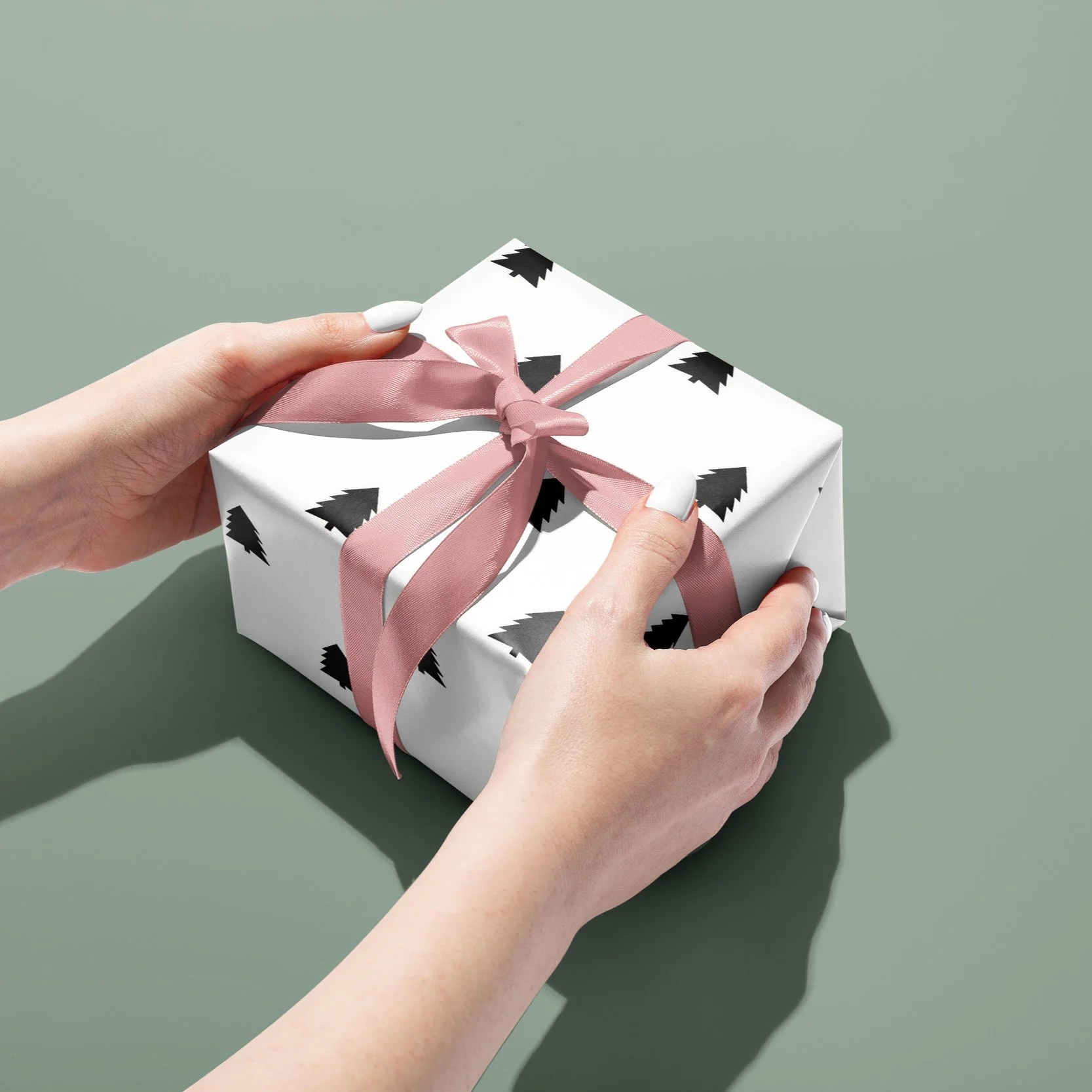 xmas tree wrapping paper