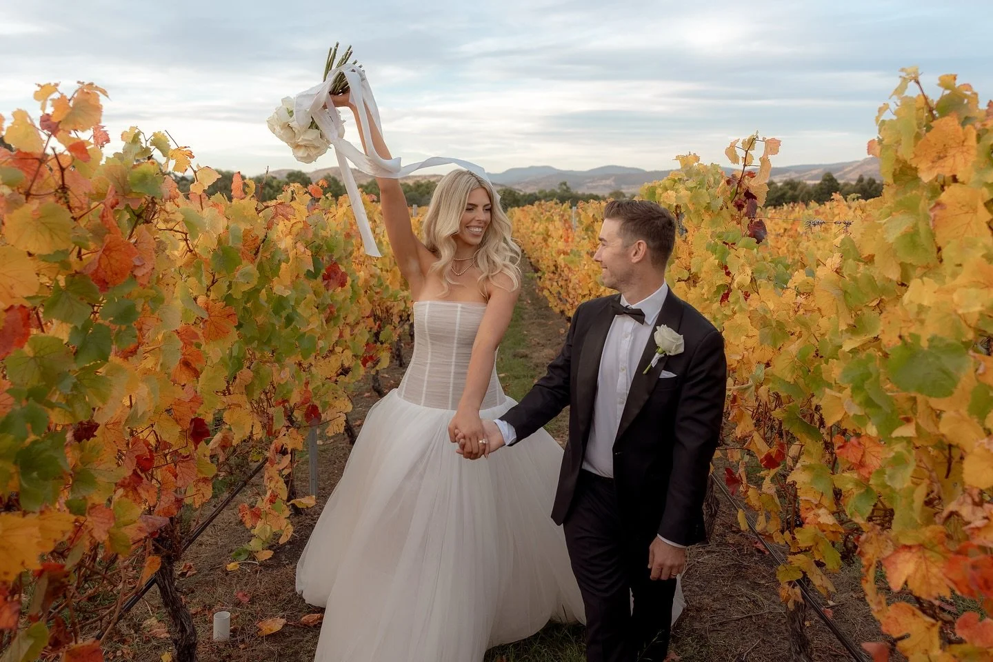 Fresh wedding tip: get married in Tas during those few weeks the vineyards turn those autumn colours.

Dreamy day @frogmorecreek with Ari &amp; Jake

#tasmaniaweddingphotographer #hobartwedding #hobartweddingphotographer #taswedding