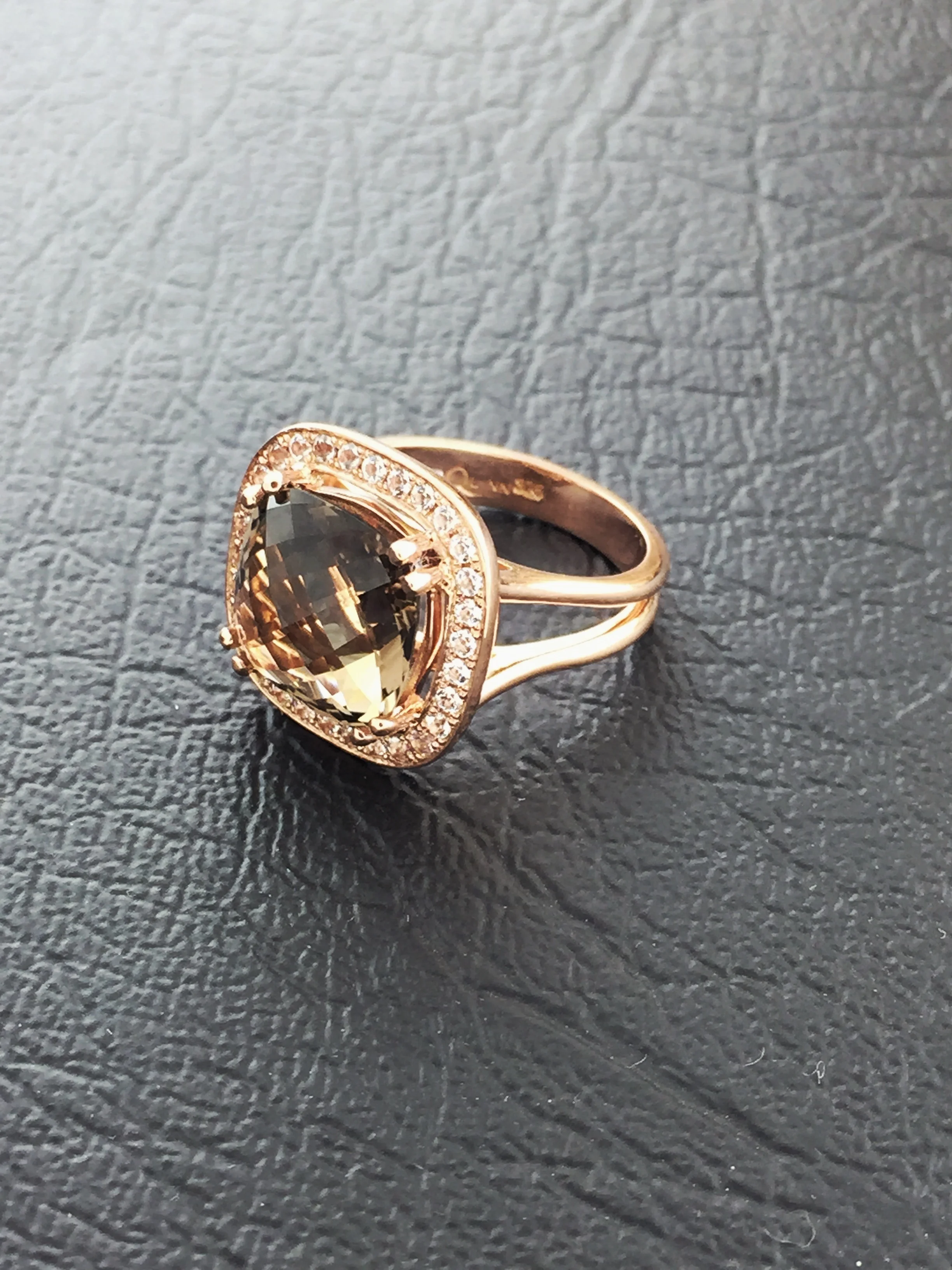  Rose gold and smokey Quartz ring $1,450
