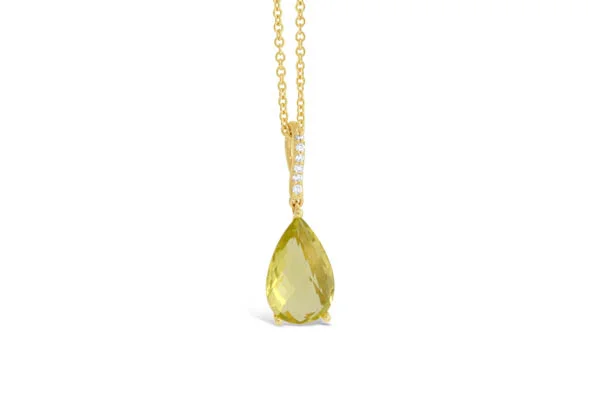 Lemon Quartz and Diamond Pendant in Yellow Gold.jpg