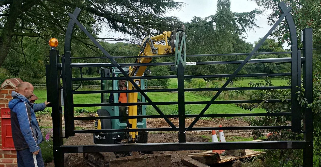 Assembled gate being installed..jpg