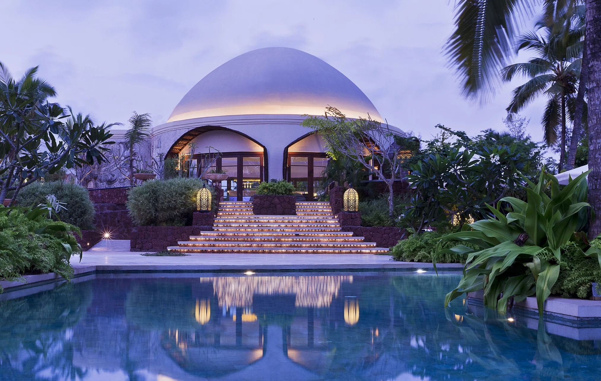 Taj Bekal Kerala Grand Jiva Spa Pool Pavilion Evening.jpg