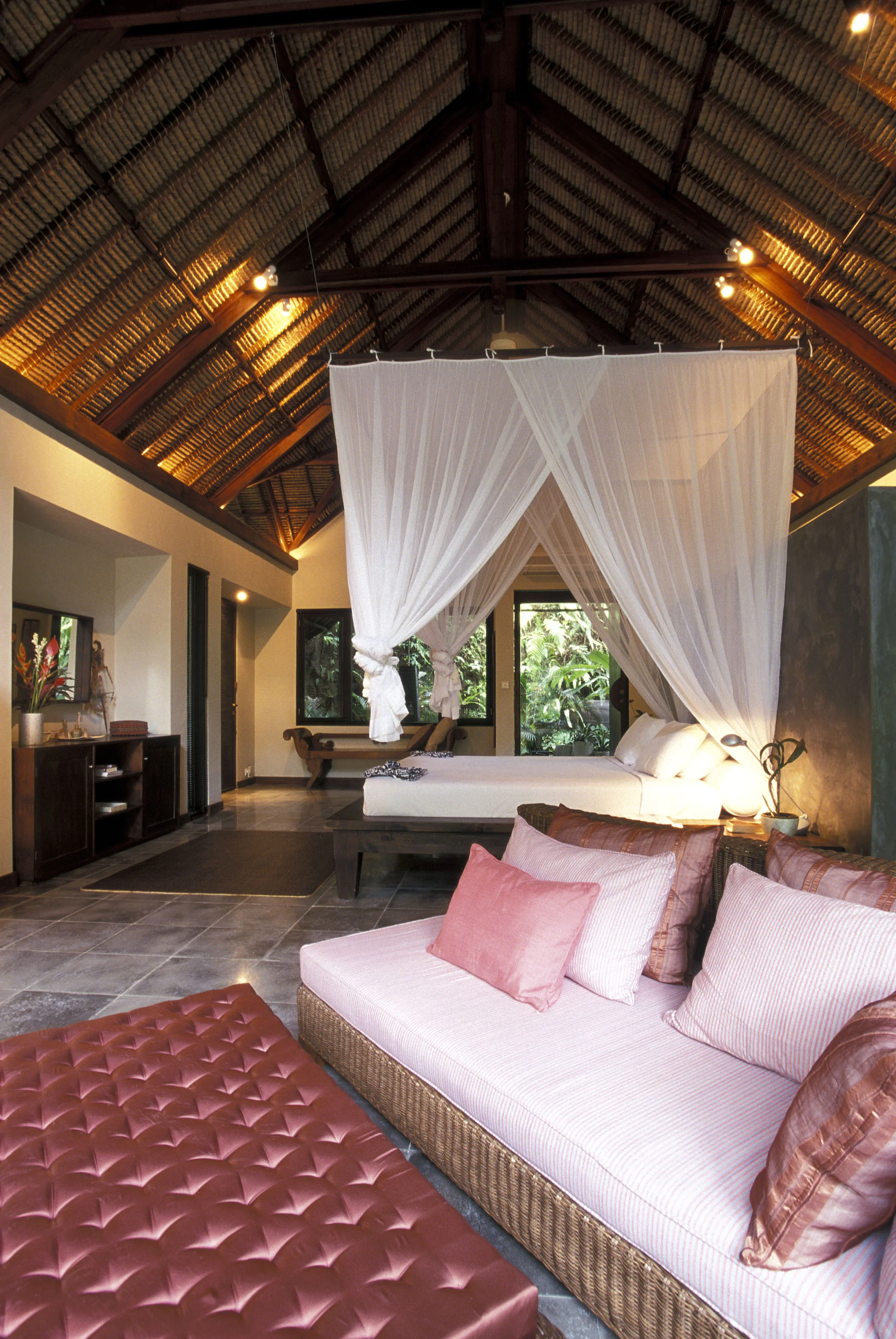 CVB Villa Bedroom Mosquito Net Thatched Roof.jpg