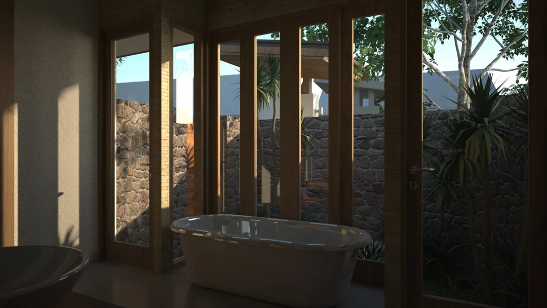 Margaret River Resort Villa Bathroom Courtyard View.jpg