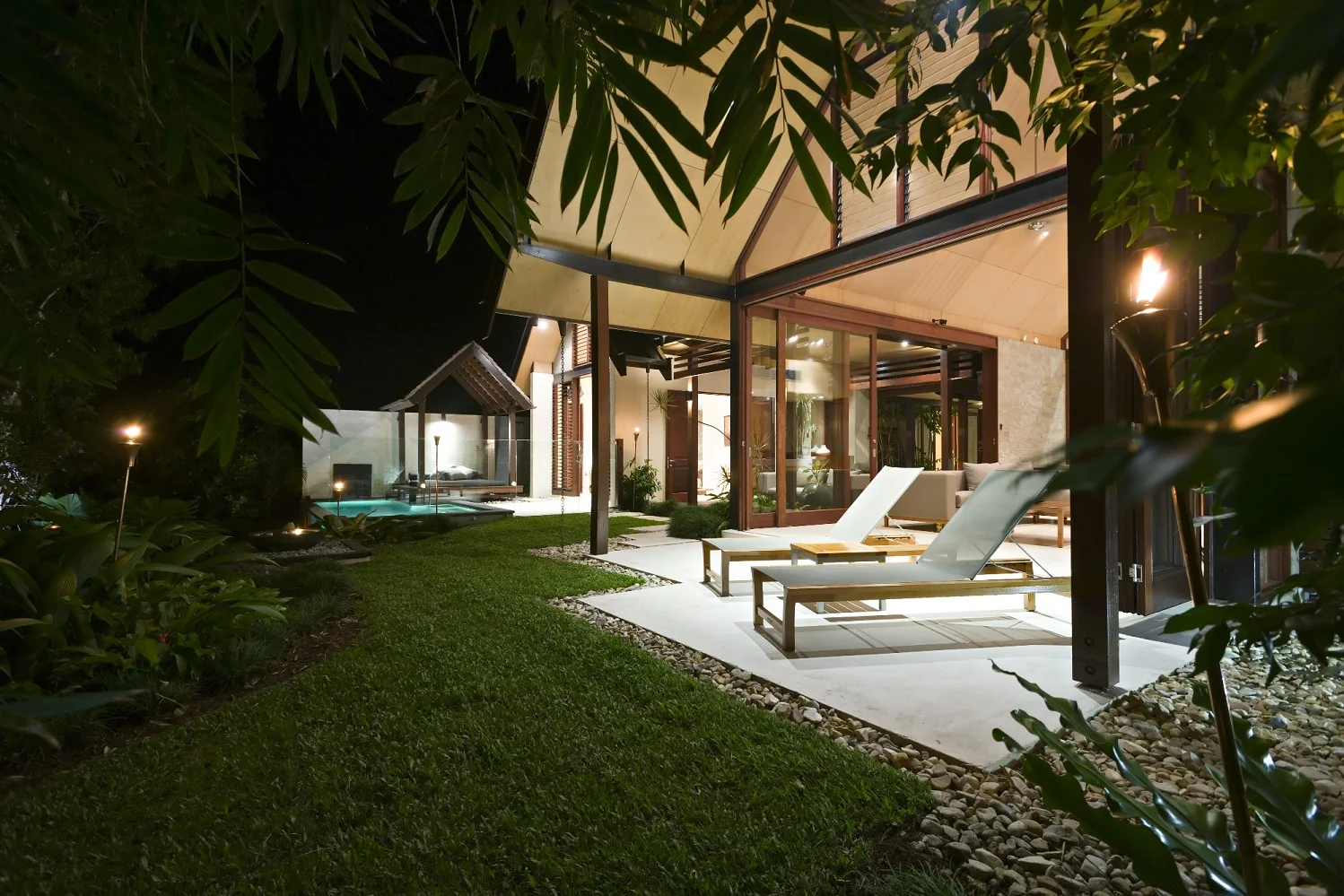 Bale Resort Port Douglas Private Villa Garden Terrace Night View.jpg