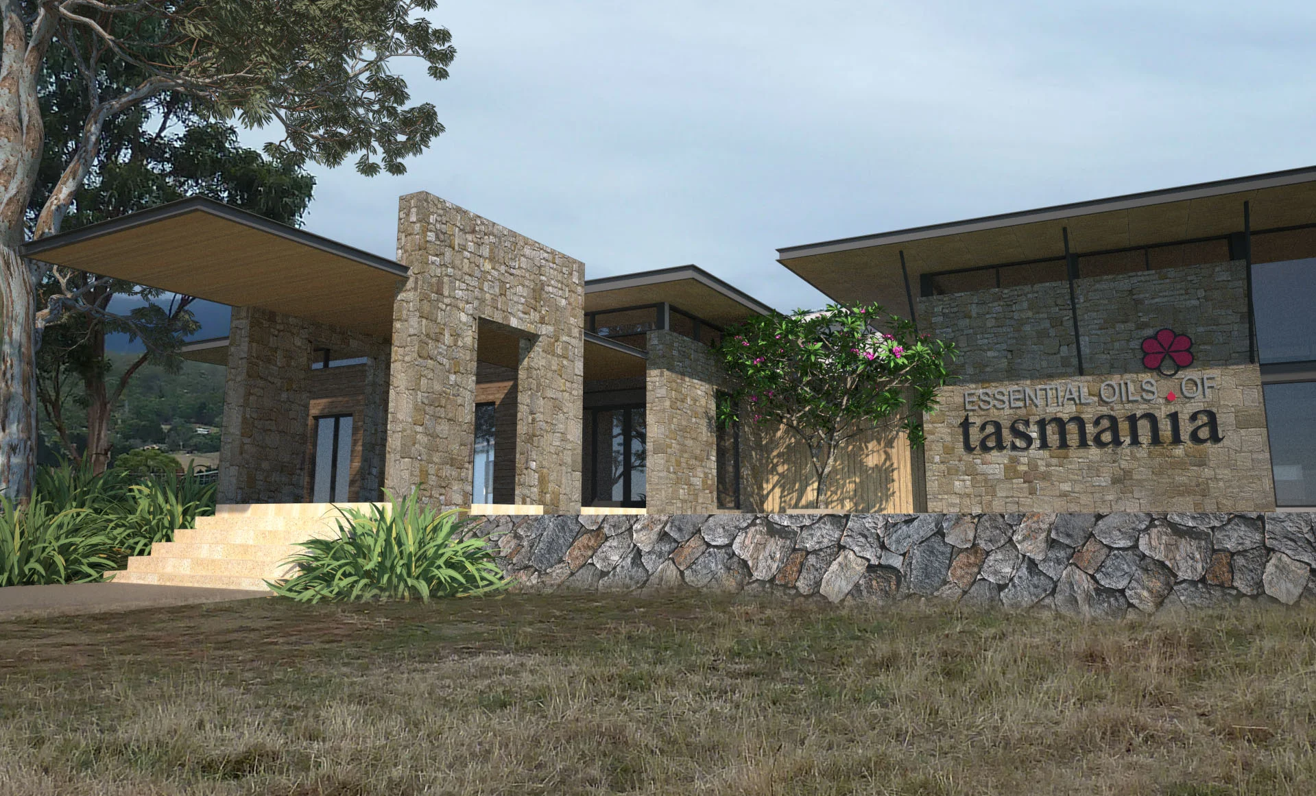 Essential Oils Tasmania Stone Entry Visitor Centre Concept Design.jpg