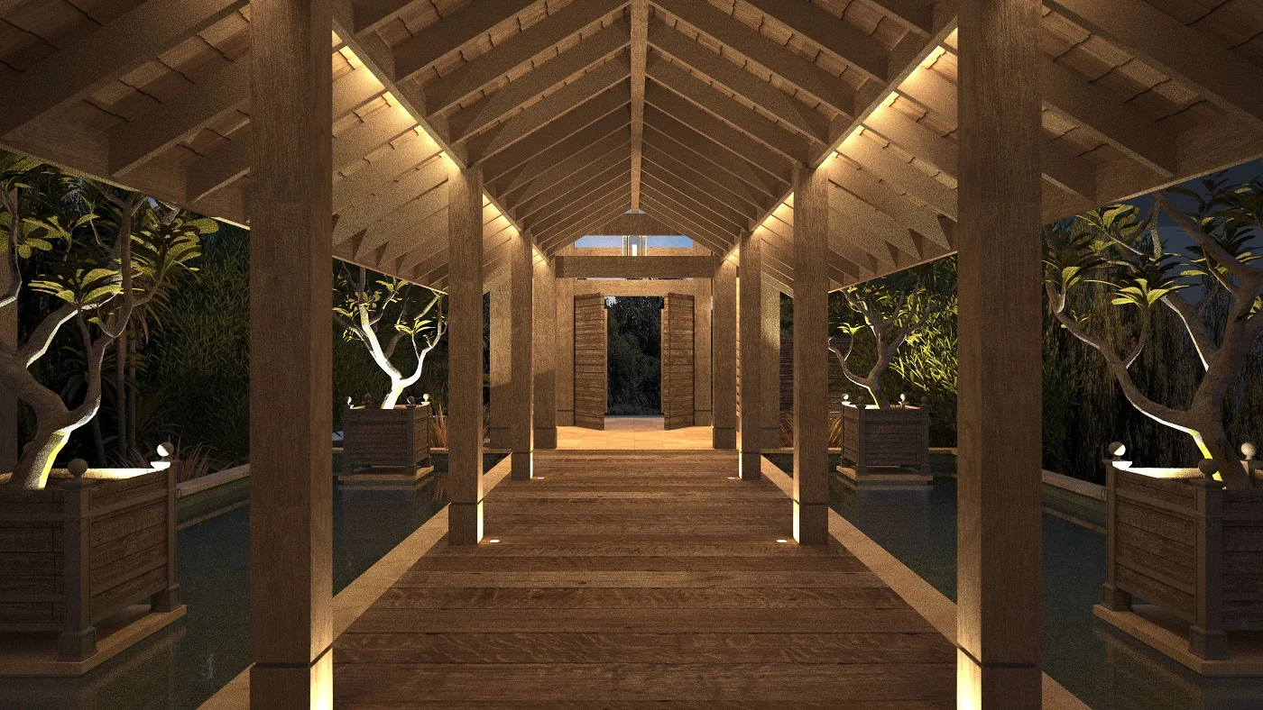 Trancoso Residences Brazil Entry Walkway Night Concept Design.jpg
