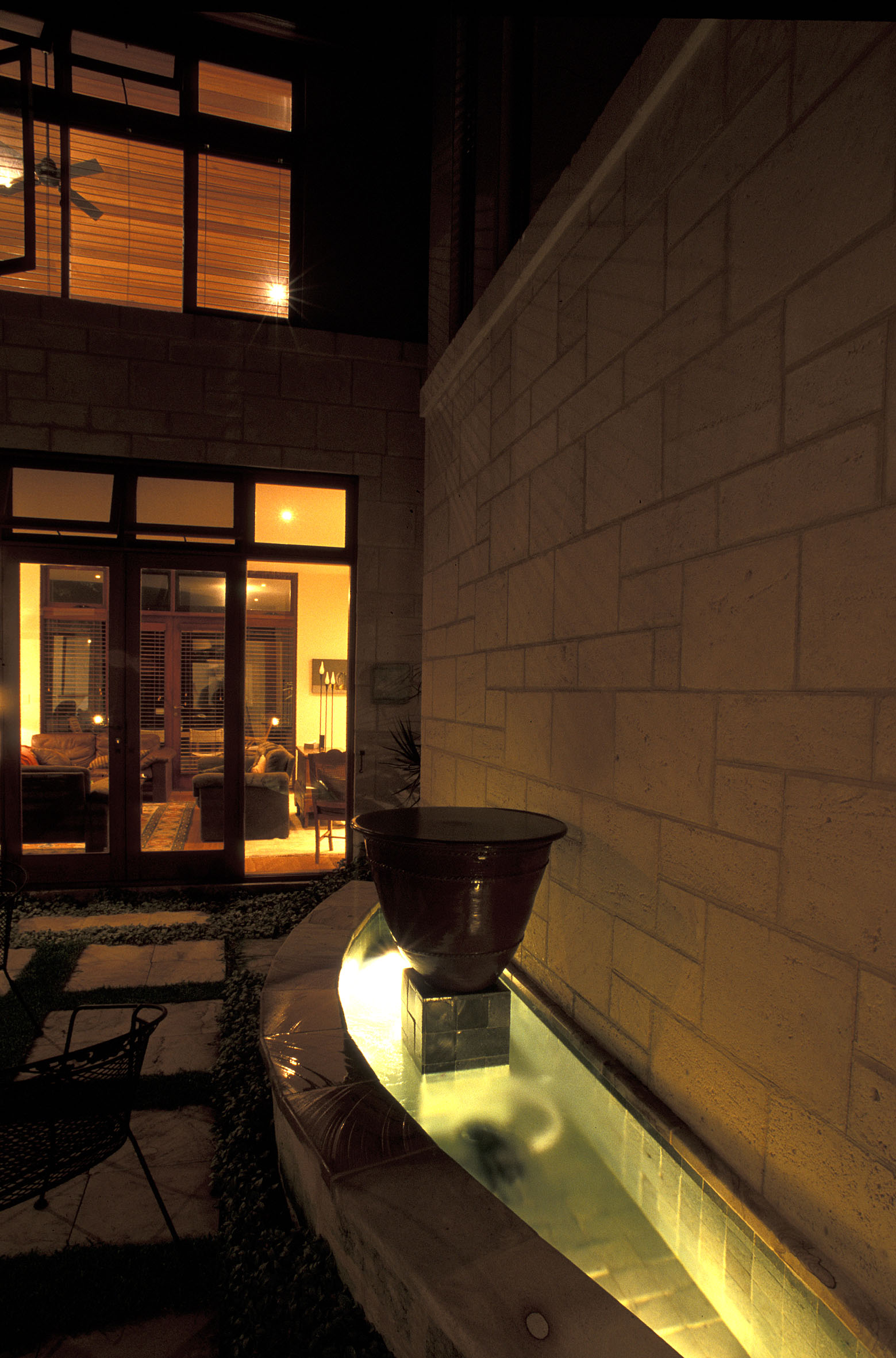 C2R Courtyard Water Feature Evening Detail.jpg