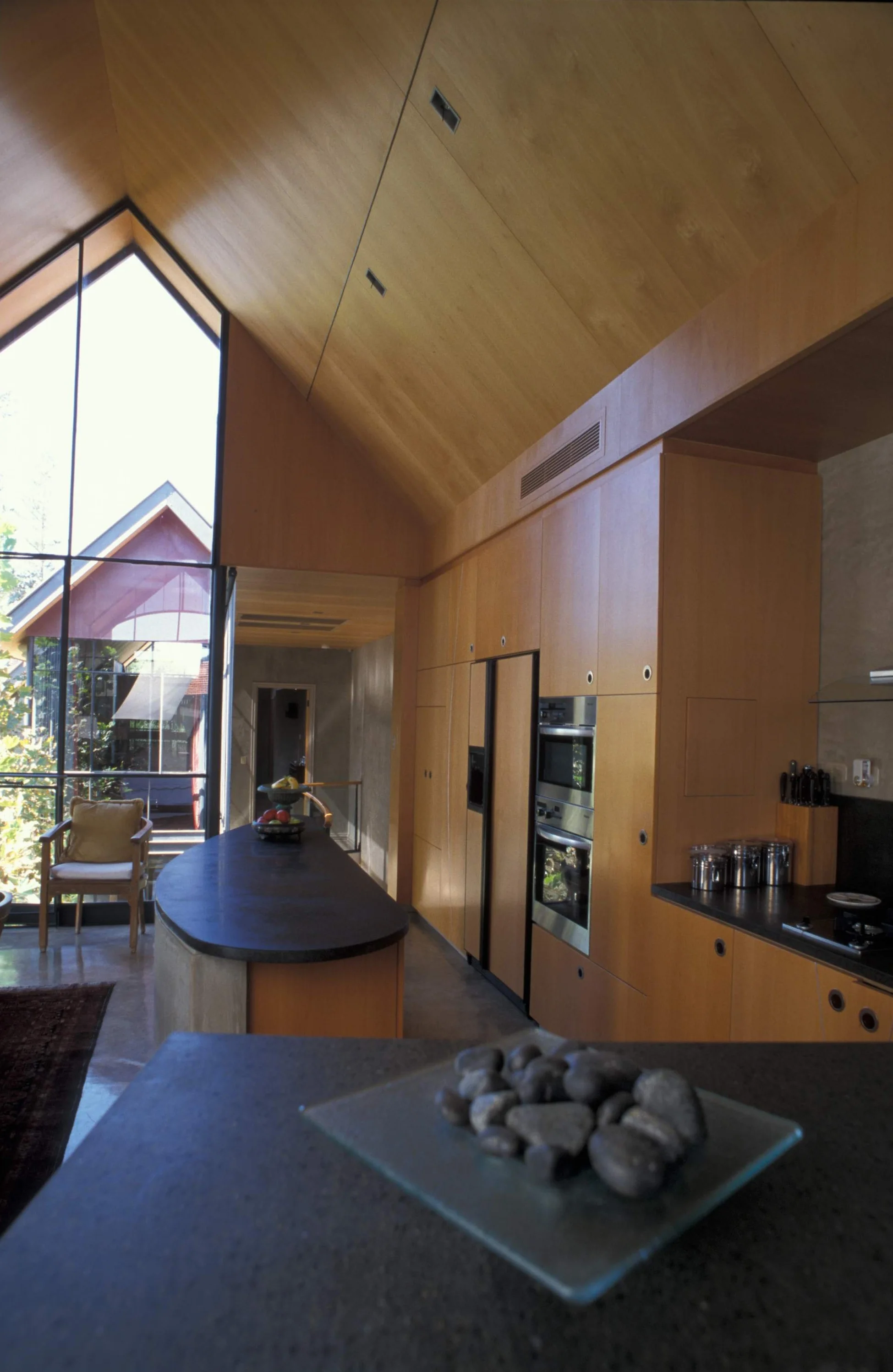 CTW Kitchen Interior Timber Ceiling Courtyard View.JPG