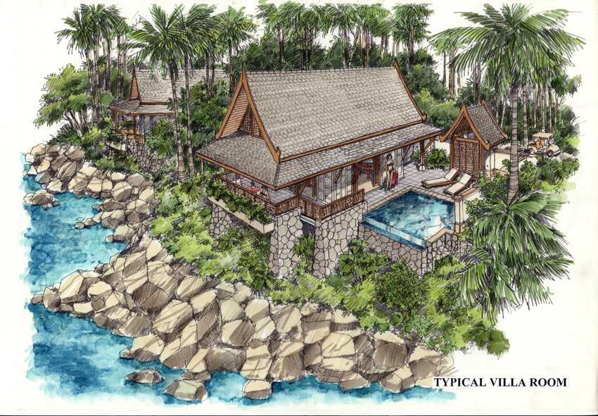 Phuket Resort Thailand Coastal Villa Sketch Concept Design.jpg