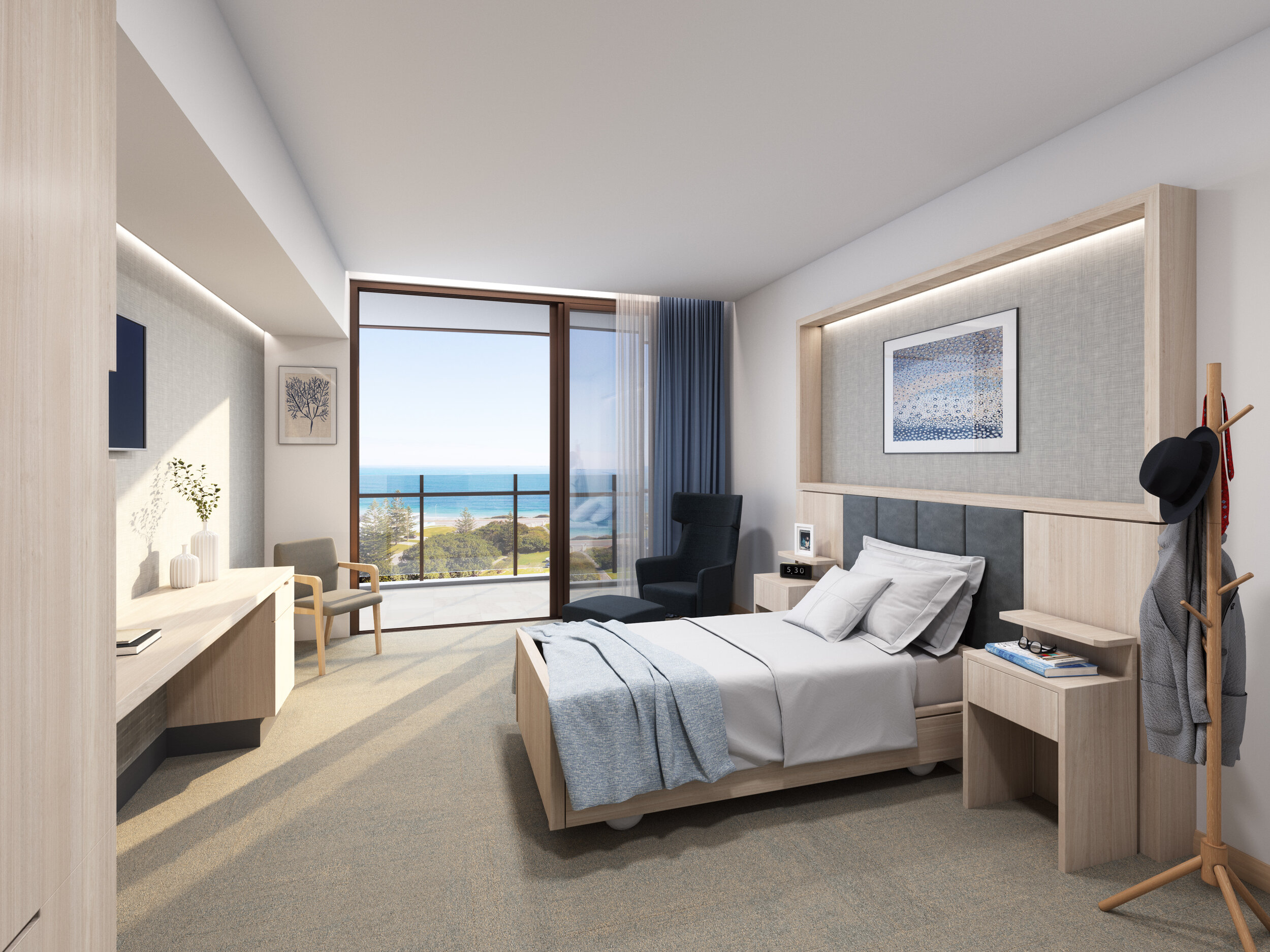 Curtin Heritage Living Cottesloe Aged Care Bedroom Ocean View Interior.jpg
