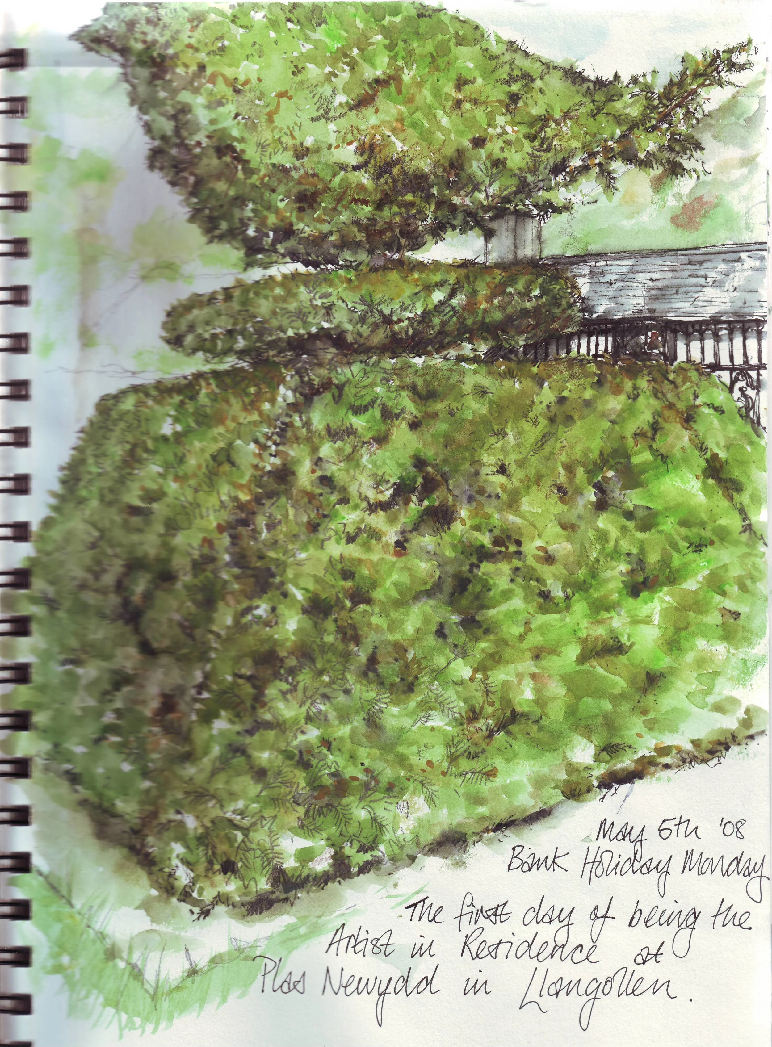 Plas Newydd residency sketchbook