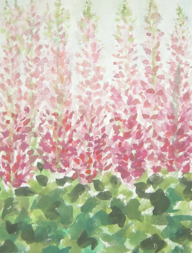 Pink and green torches