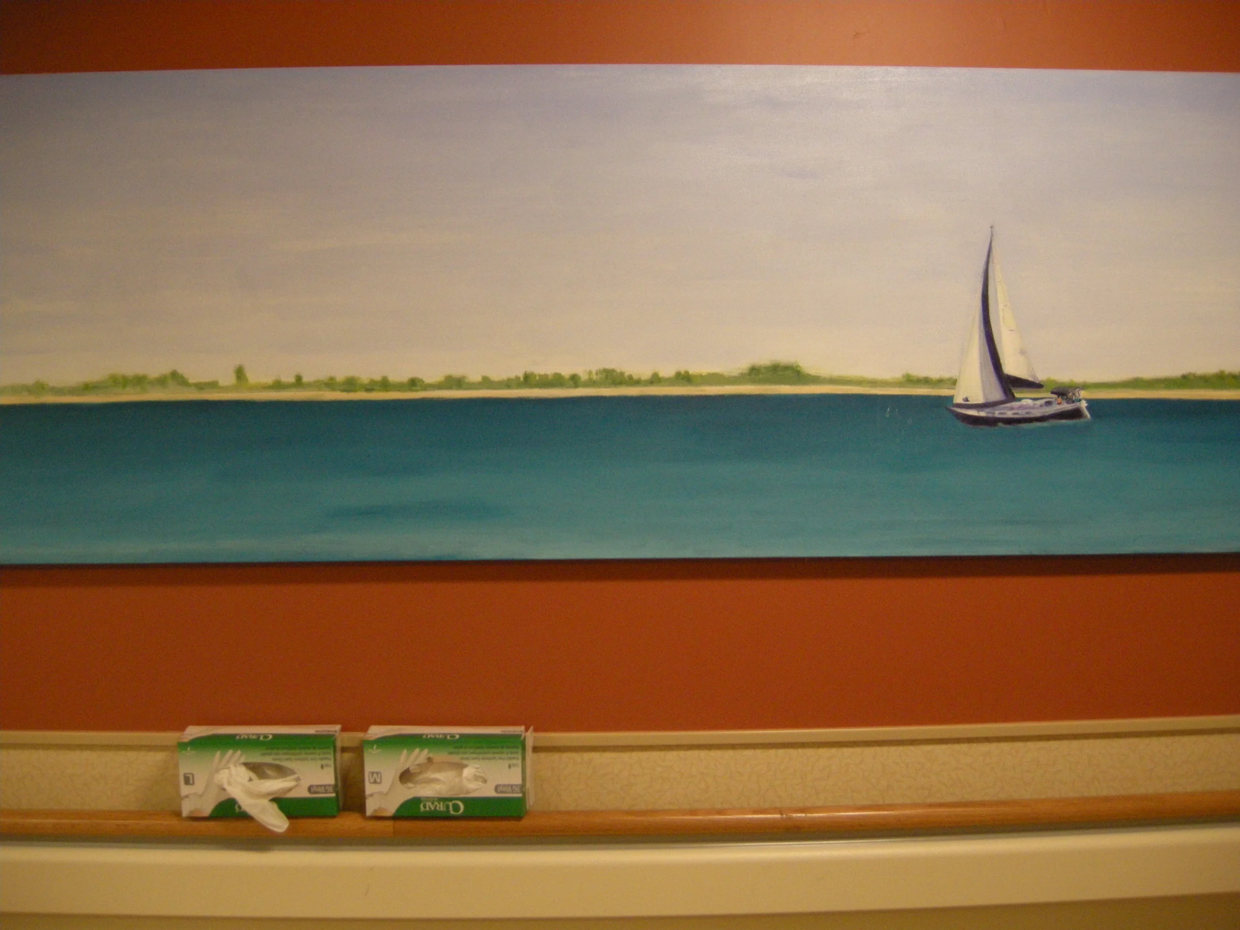  36"x96"&nbsp; acrylic on canvas  on exhibit at Beth Israel Hospital, Nine Silver Sold 