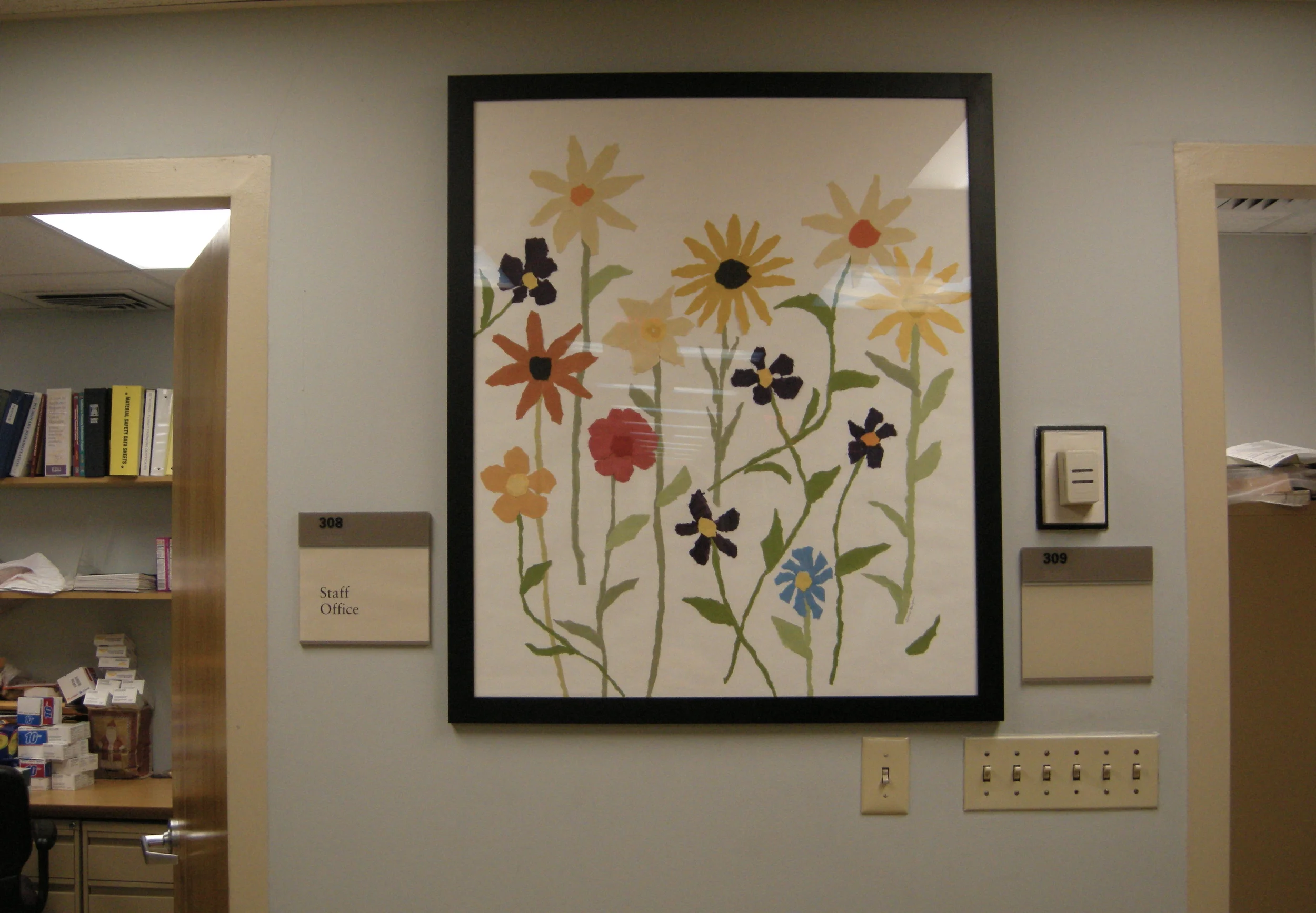  Paper on paper, 30"x36"  Installation at Beth Israel Hospital,&nbsp;Third floor,Linsky 