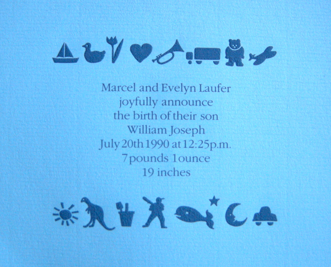 William's birth announcement