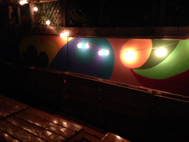 Mahzen mural at night