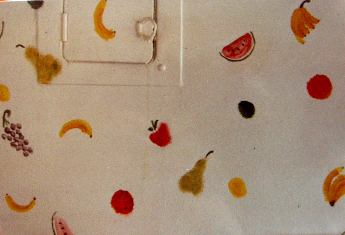 Fruit wallcovering for kitchen, oil paint