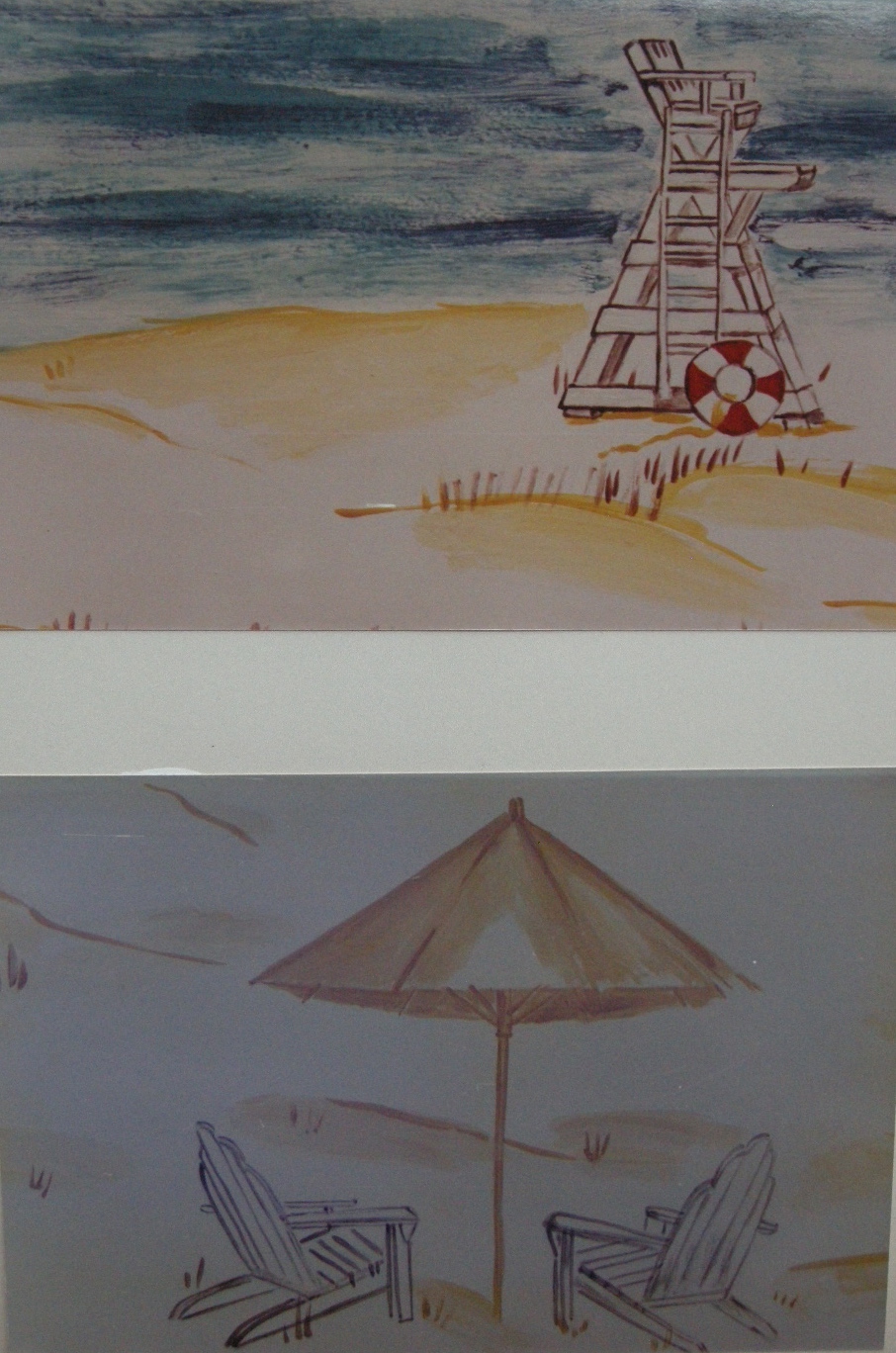 Furniture painting, to match wall paper