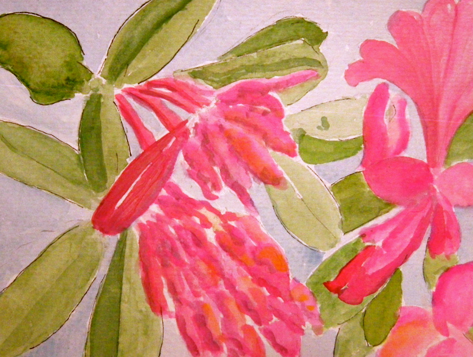 Magenta and Blue Floral