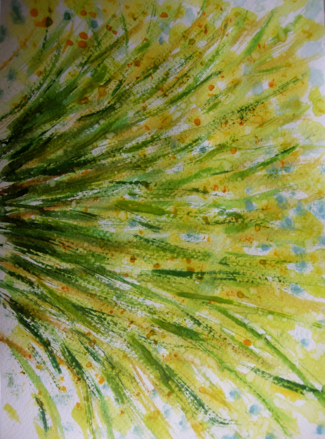 Green and Yellow Floral Burst