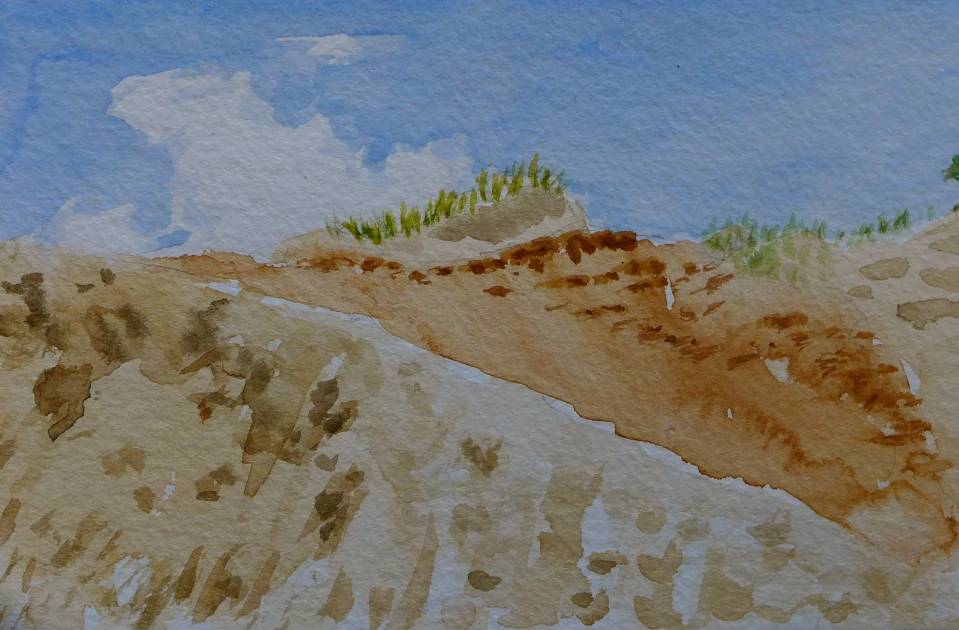 Cape Cod Dunes, 4"x 6" watercolor