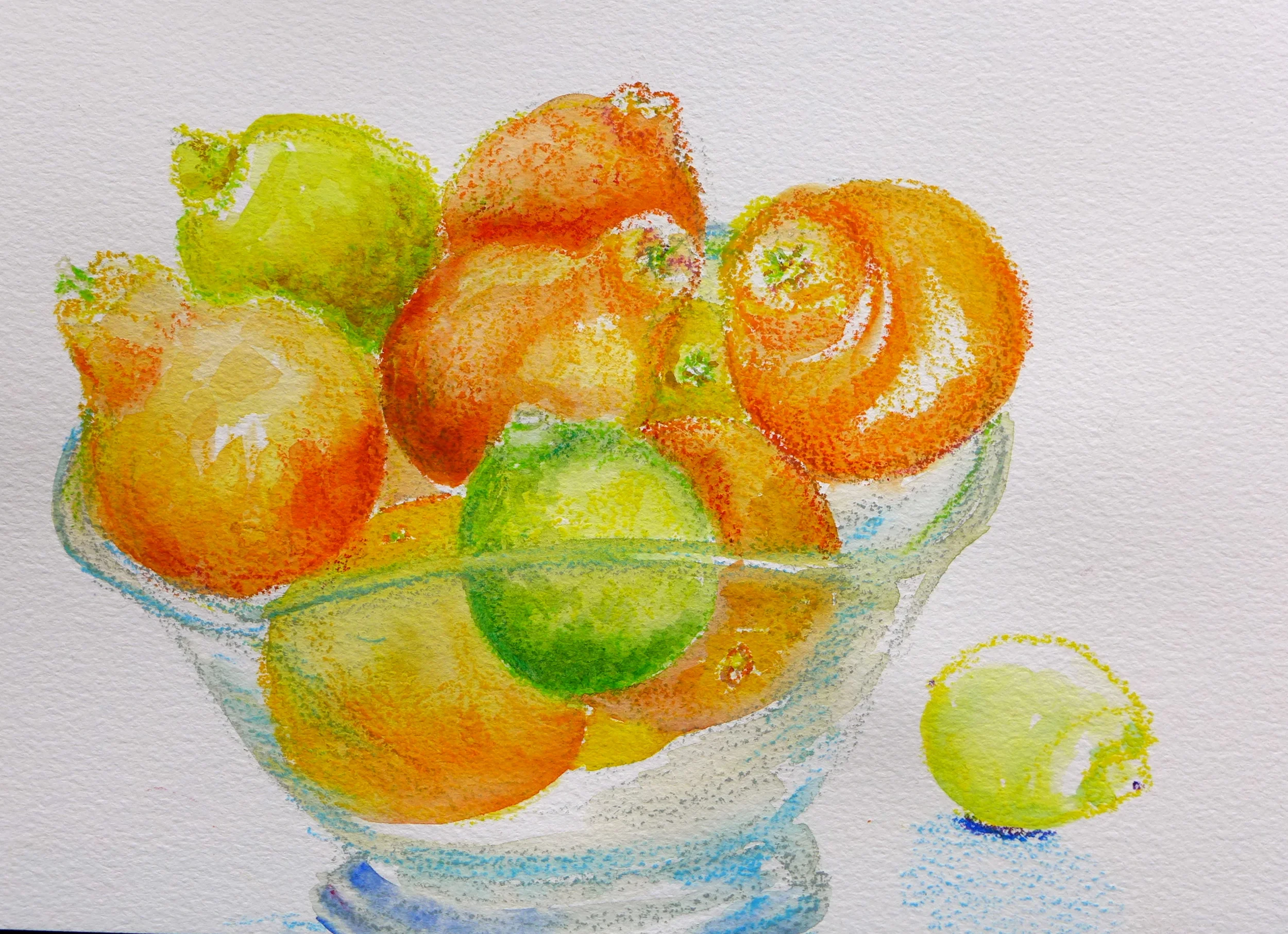 Citrus, Oil pastel , 10"x14"