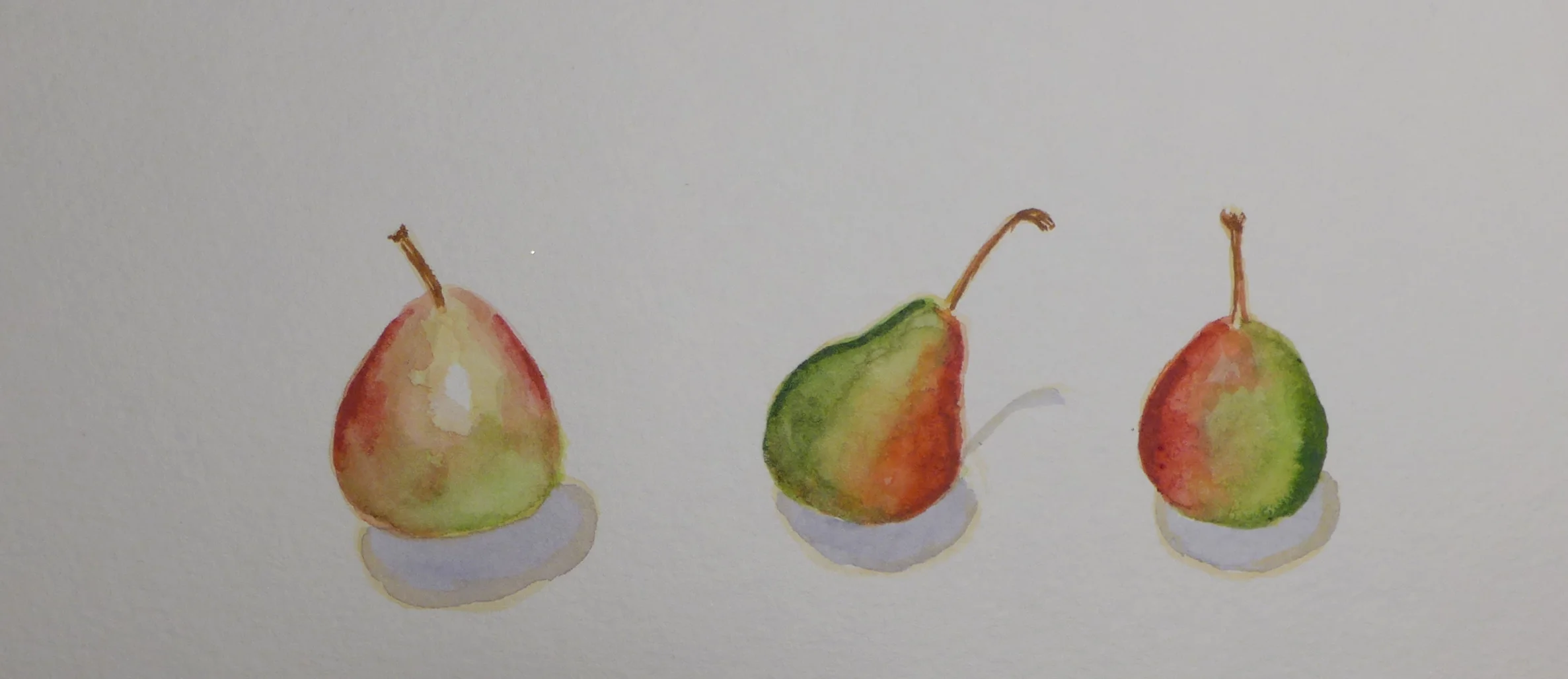 Three Pears, 9"x12", watercolor