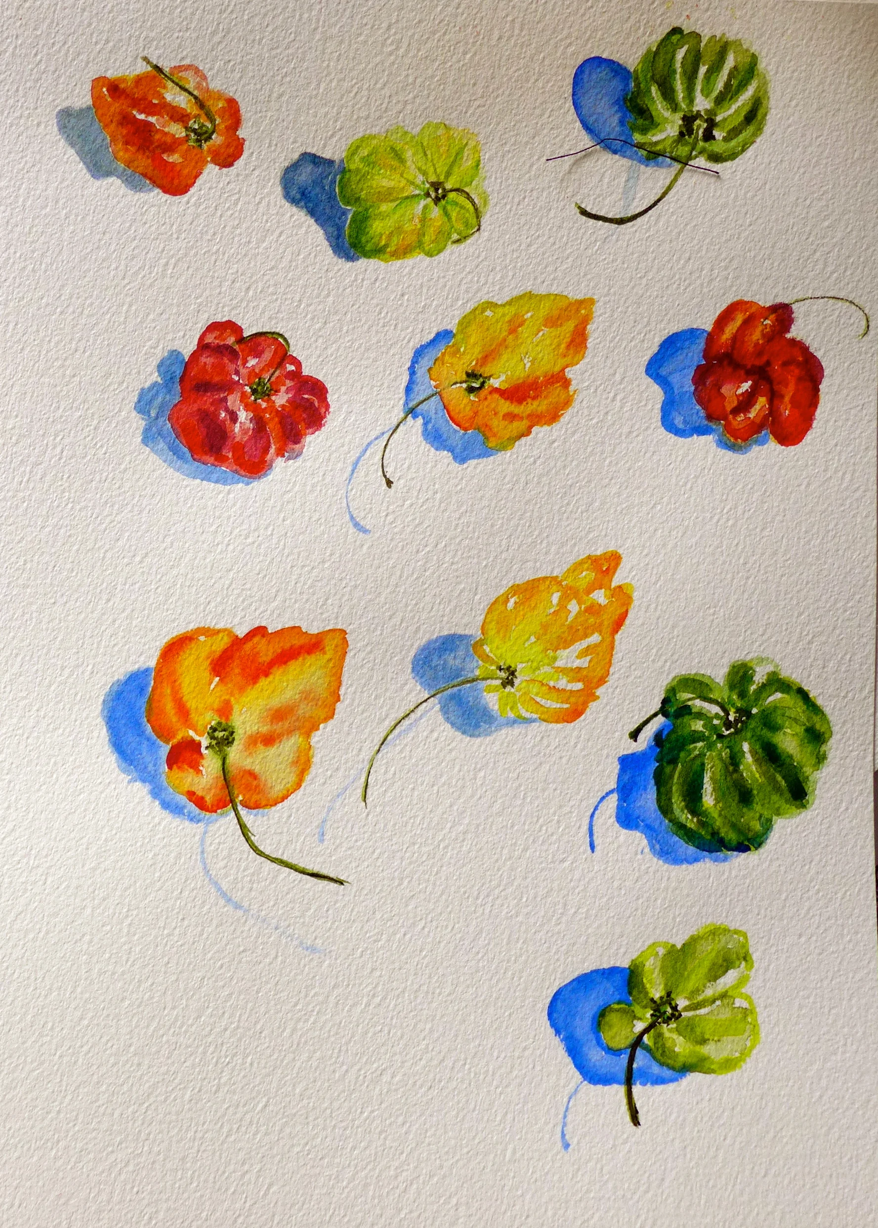 Peppers, 9"x12" watercolor