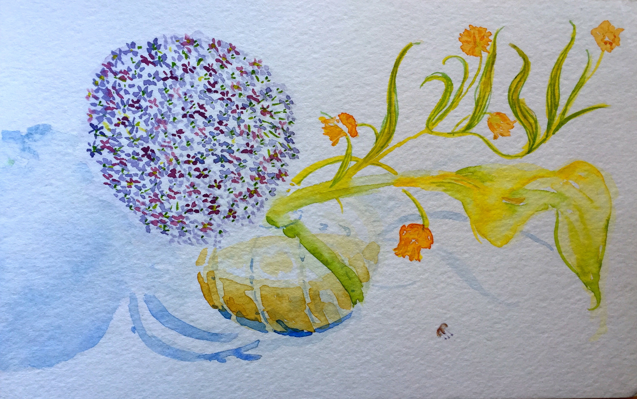 Claudia's Flowers, 5.5"x8.5" watercolor