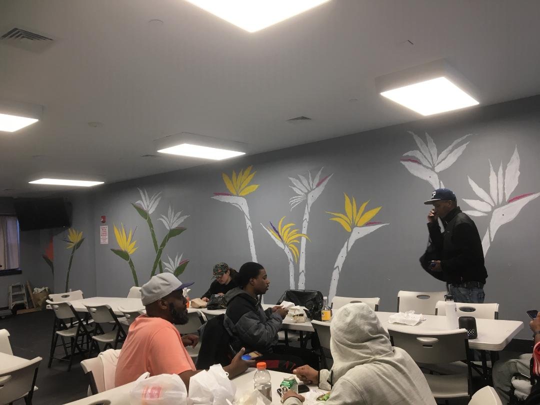 Salim House Mural, early stages