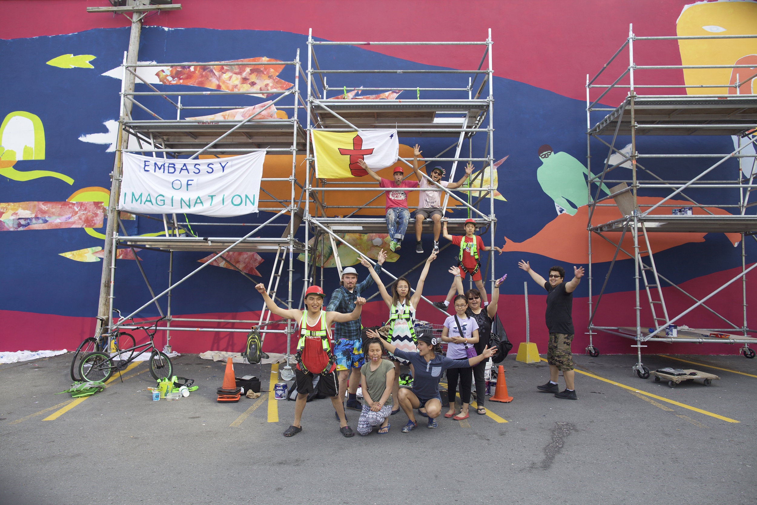 Happy Nunavut Day! Embassy of Imagination crew with help from Juan Carlos Noria and our friends Jessica and Donna Pinguartuk