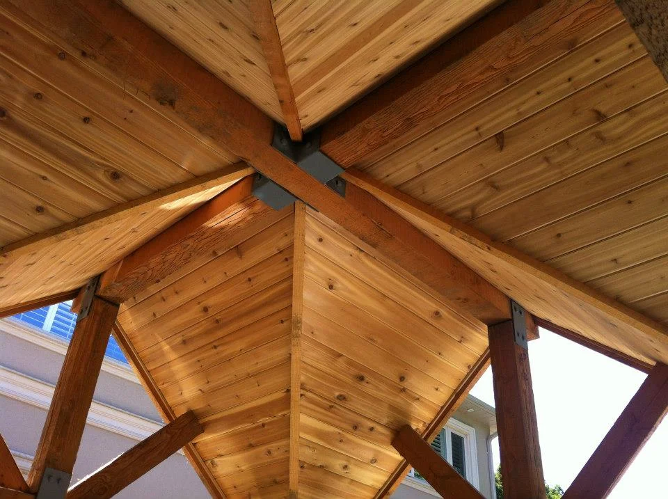Premium hardwood beams and custom cedar interior finishes. 